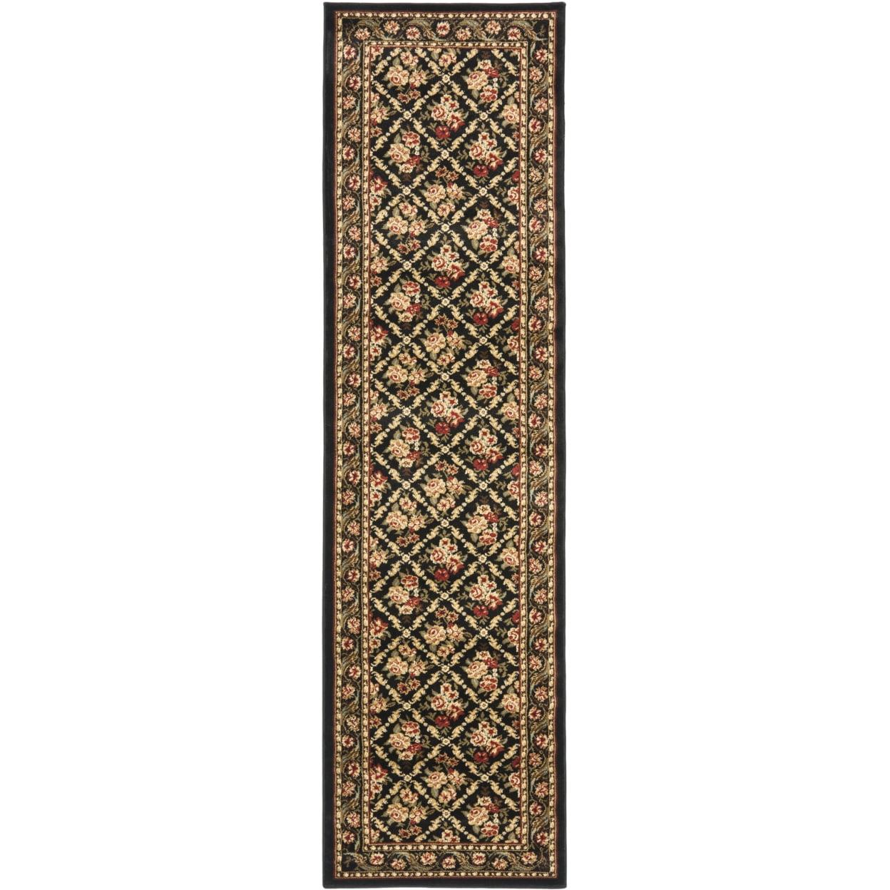 Lyndhurst LNH556 Power Loomed Area Rug - Black/Black - 8'x11' - Safavieh.