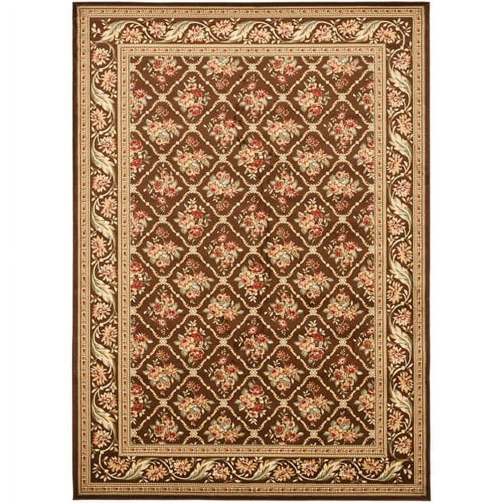 SAFAVIEH Lyndhurst Mason Floral Border Area Rug, Brown, 4' x 6'