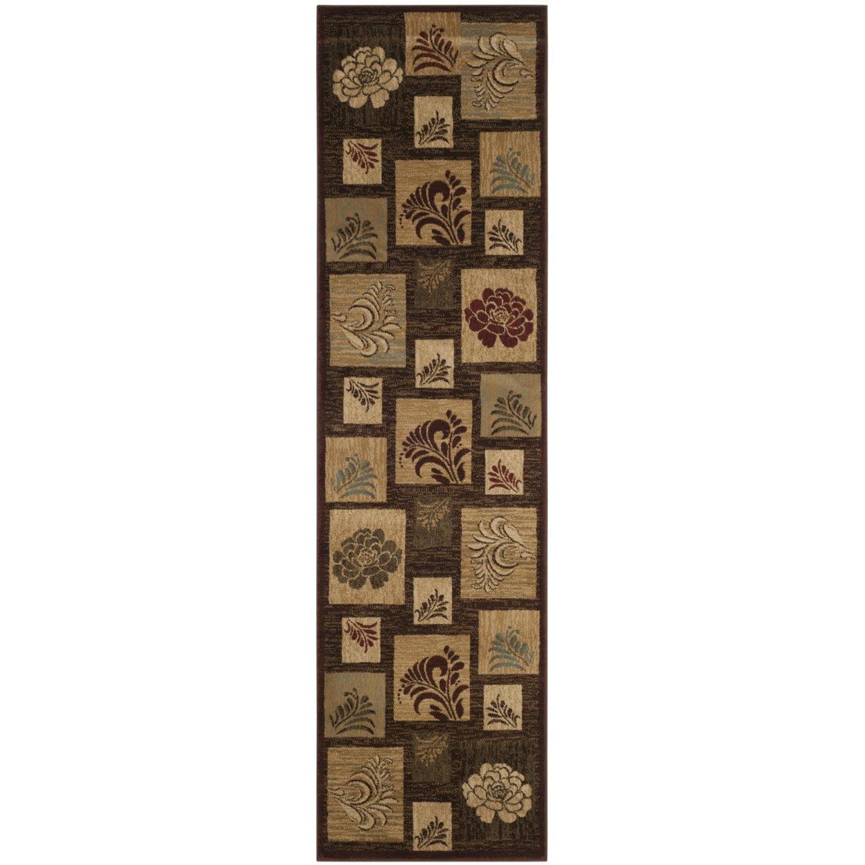 Lyndhurst LNH554 Power Loomed Area Rug - Brown/Multi - 4'x6' - Safavieh