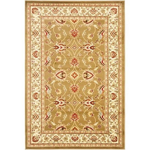 Lyndhurst LNH553 Power Loomed Area Rug - Green/Ivory - 6'7"x9'6" - Safavieh