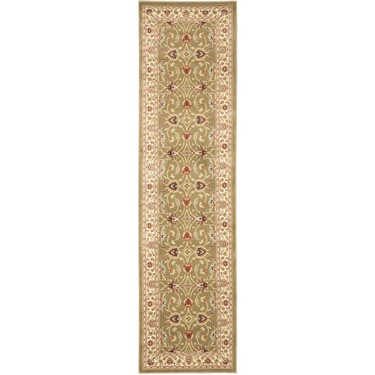Lyndhurst LNH553 Power Loomed Area Rug - Green/Ivory - 8'9"x12' - Safavieh.