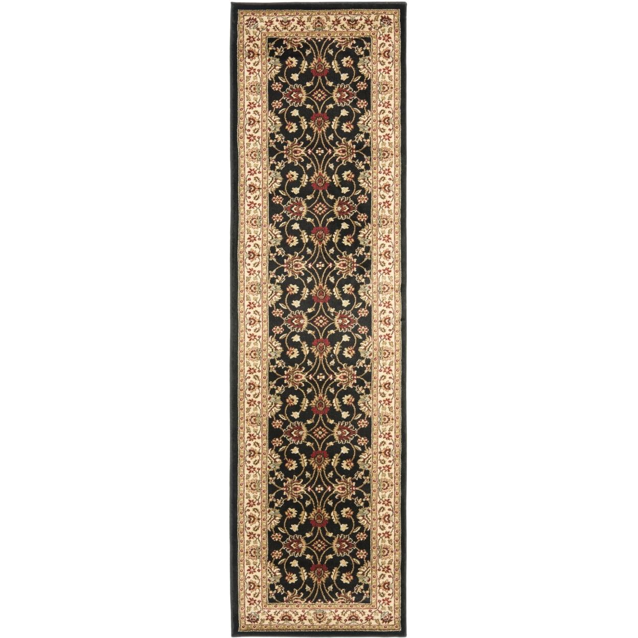 Lyndhurst LNH553 Power Loomed Runner Rug - Black/Ivory - 2'3"x16' - Safavieh.