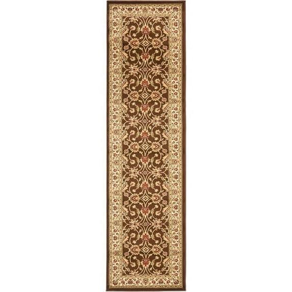 Lyndhurst LNH553 Power Loomed Runner Rug - Brown/Ivory - 2'3"x8' - Safavieh