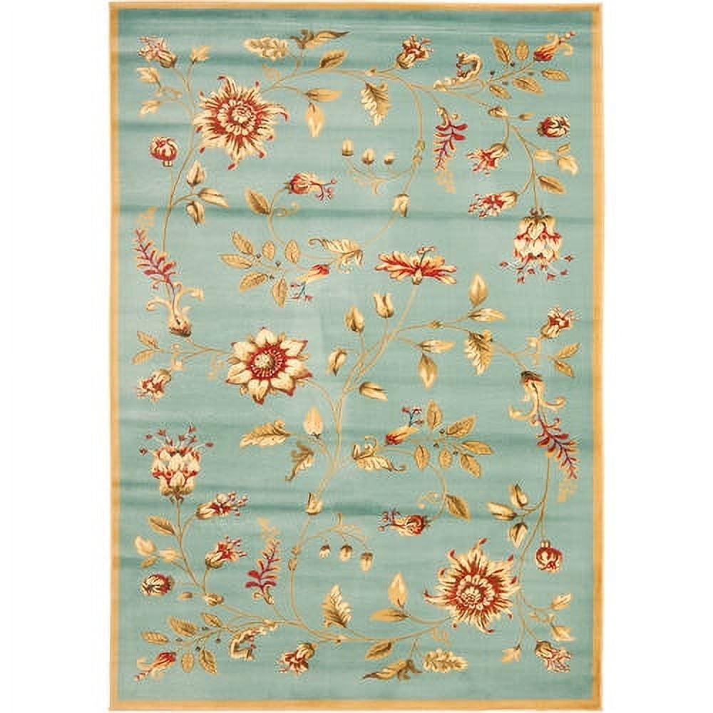 Lyndhurst Blue Floral Tufted Synthetic Area Rug 8' x 11'