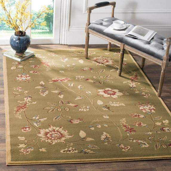 Lyndhurst LNH552 Power Loomed Area Rug - Green/Multi - 5'3"x7'6" - Safavieh
