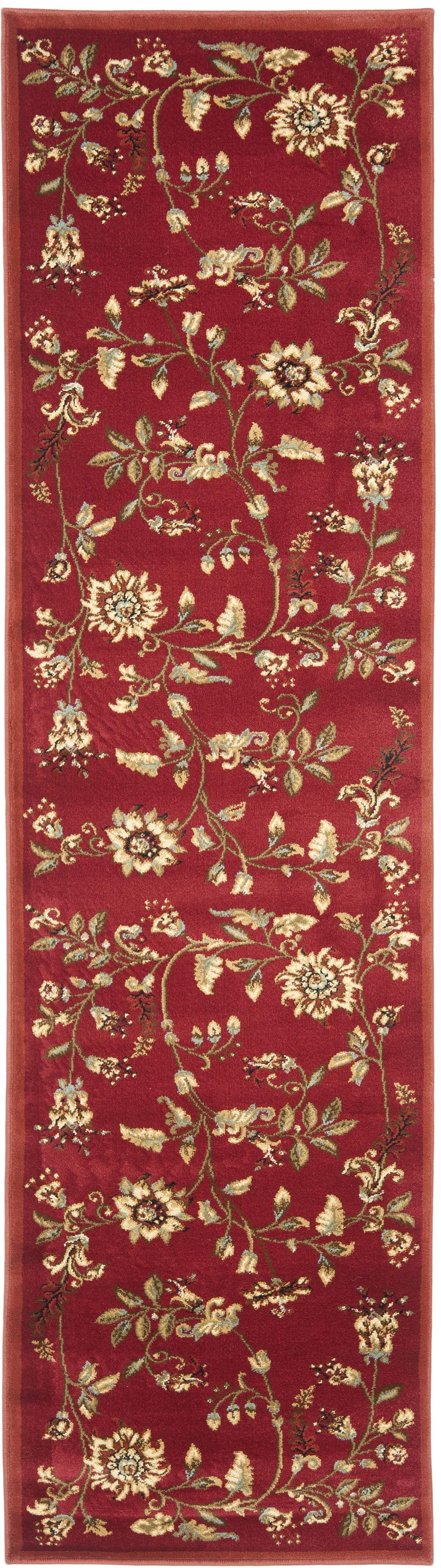 Lyndhurst LNH552 Power Loomed Runner Rug - Red/Multi - 2'3"x12' - Safavieh.