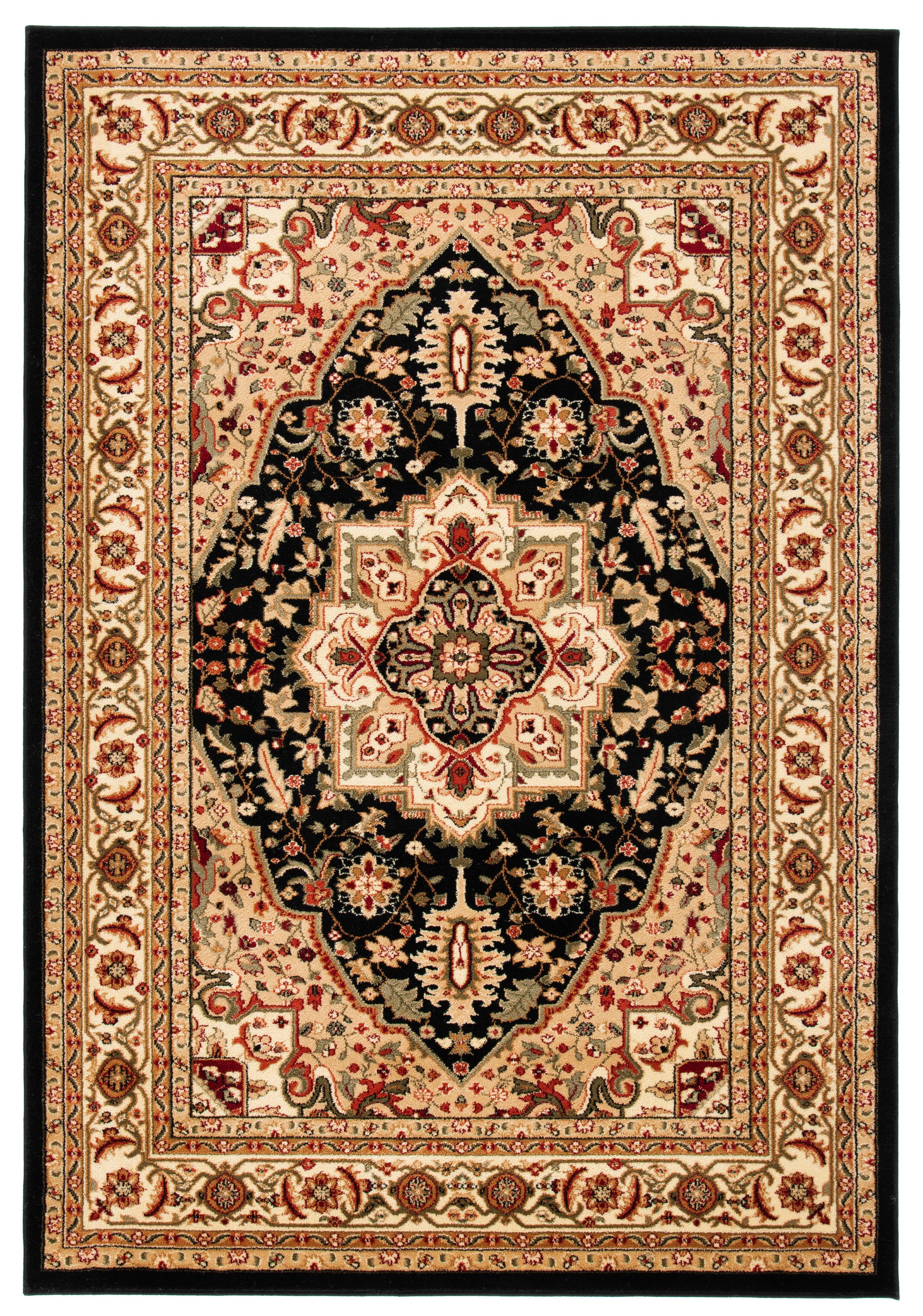 Lyndhurst LNH330 Power Loomed Area Rug - Black/Beige - 8'x10' - Safavieh.