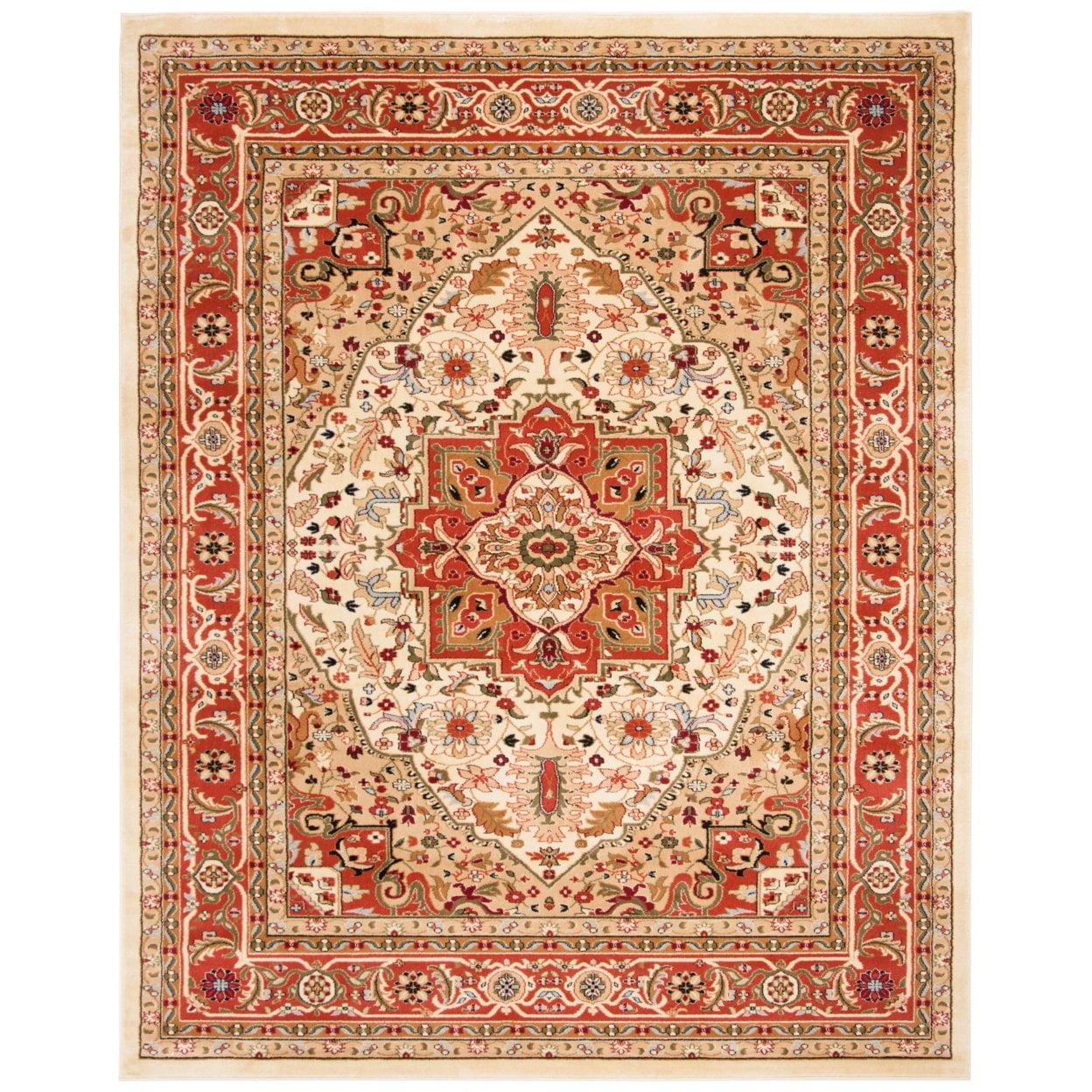 Lyndhurst Heriz LNH330 Power Loomed Area Rug - Ivory/Rust - 6'x9' - Safavieh