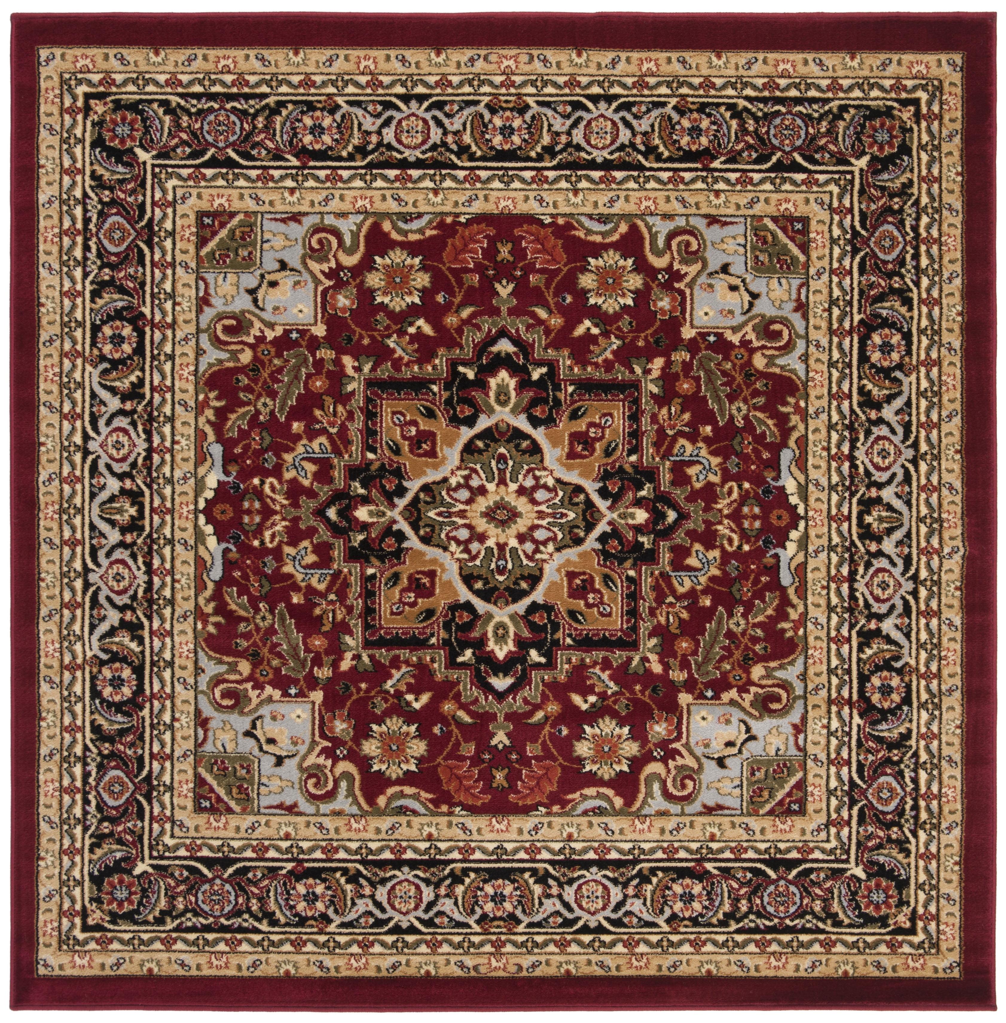 Lyndhurst Heriz LNH330 Power Loomed Accent Rug - Red/Black - 3'3"x5'3" - Safavieh