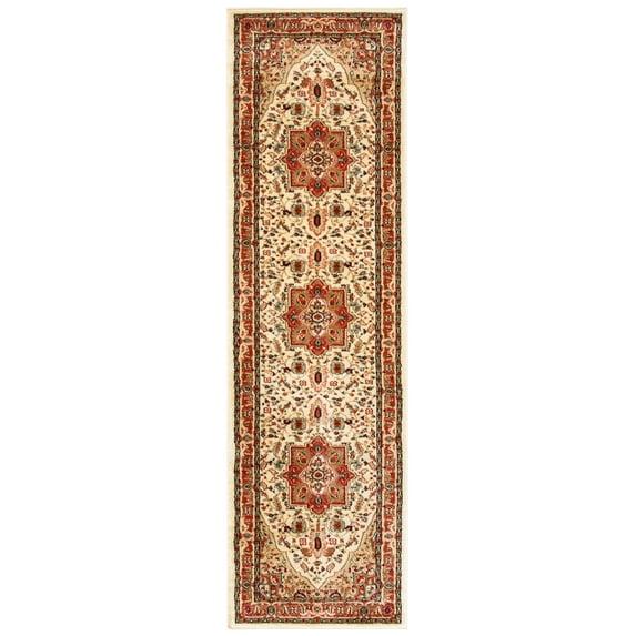 Lyndhurst Heriz LNH330 Power Loomed Runner Rug - Ivory/Rust - 2'3"x16' - Safavieh