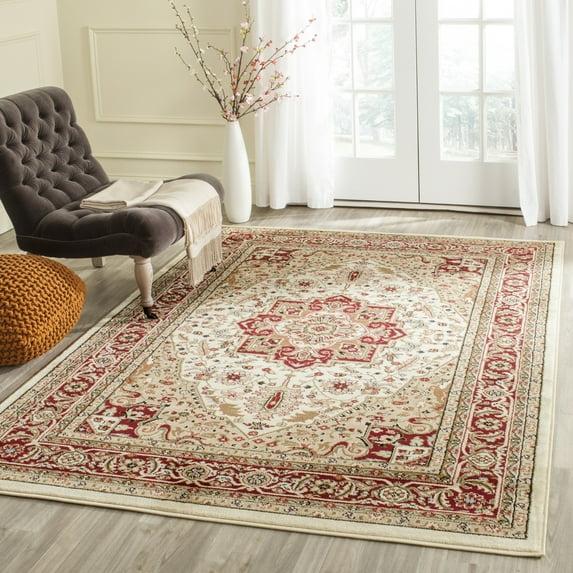 Lyndhurst Heriz LNH330 Power Loomed Area Rug - Ivory/Red - 9'x12' - Safavieh