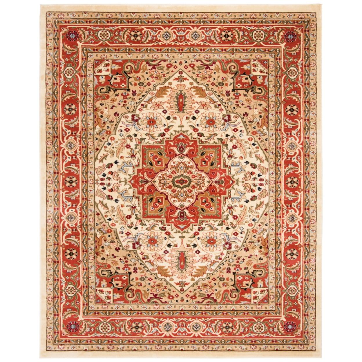 Lyndhurst Heriz LNH330 Power Loomed Area Rug - Ivory/Rust - 4'x6' - Safavieh