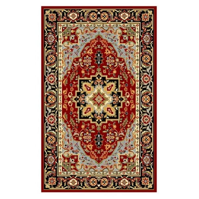 Lyndhurst Heriz LNH330 Power Loomed Accent Rug - Red/Black - 3'3"x5'3" - Safavieh