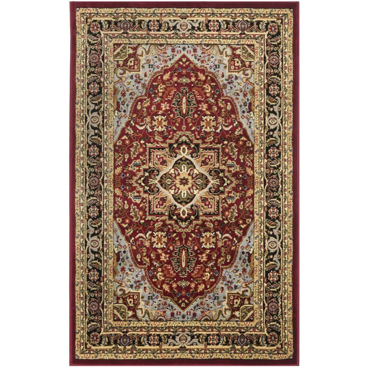 Lyndhurst Heriz LNH330 Power Loomed Runner Rug - Red/Black - 2'3"x8' - Safavieh