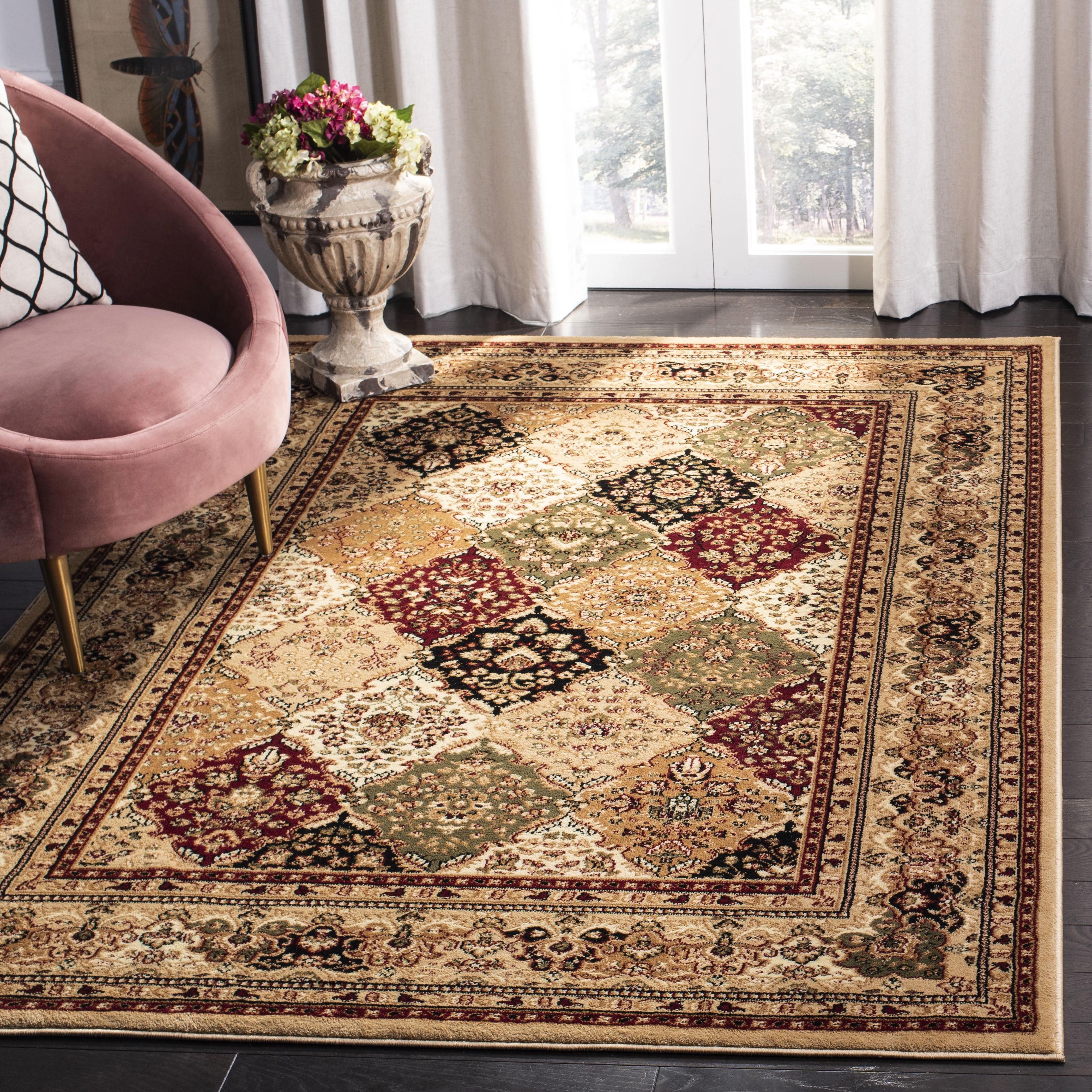 Lyndhurst 6' x 6' Square Multi/Black Synthetic Area Rug