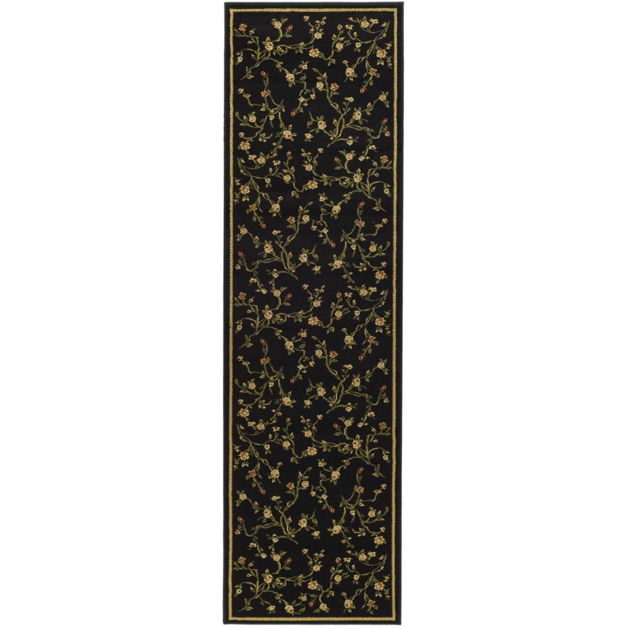 Lyndhurst LNH220 Power Loomed Runner Rug - Black - 2'3"x20' - Safavieh.