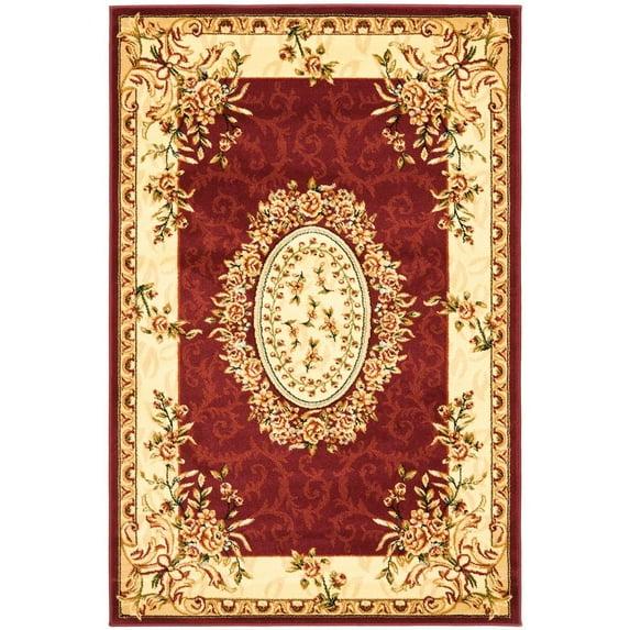 Lyndhurst LNH328 Power Loomed Area Rug - Red/Ivory - 4'x6' - Safavieh