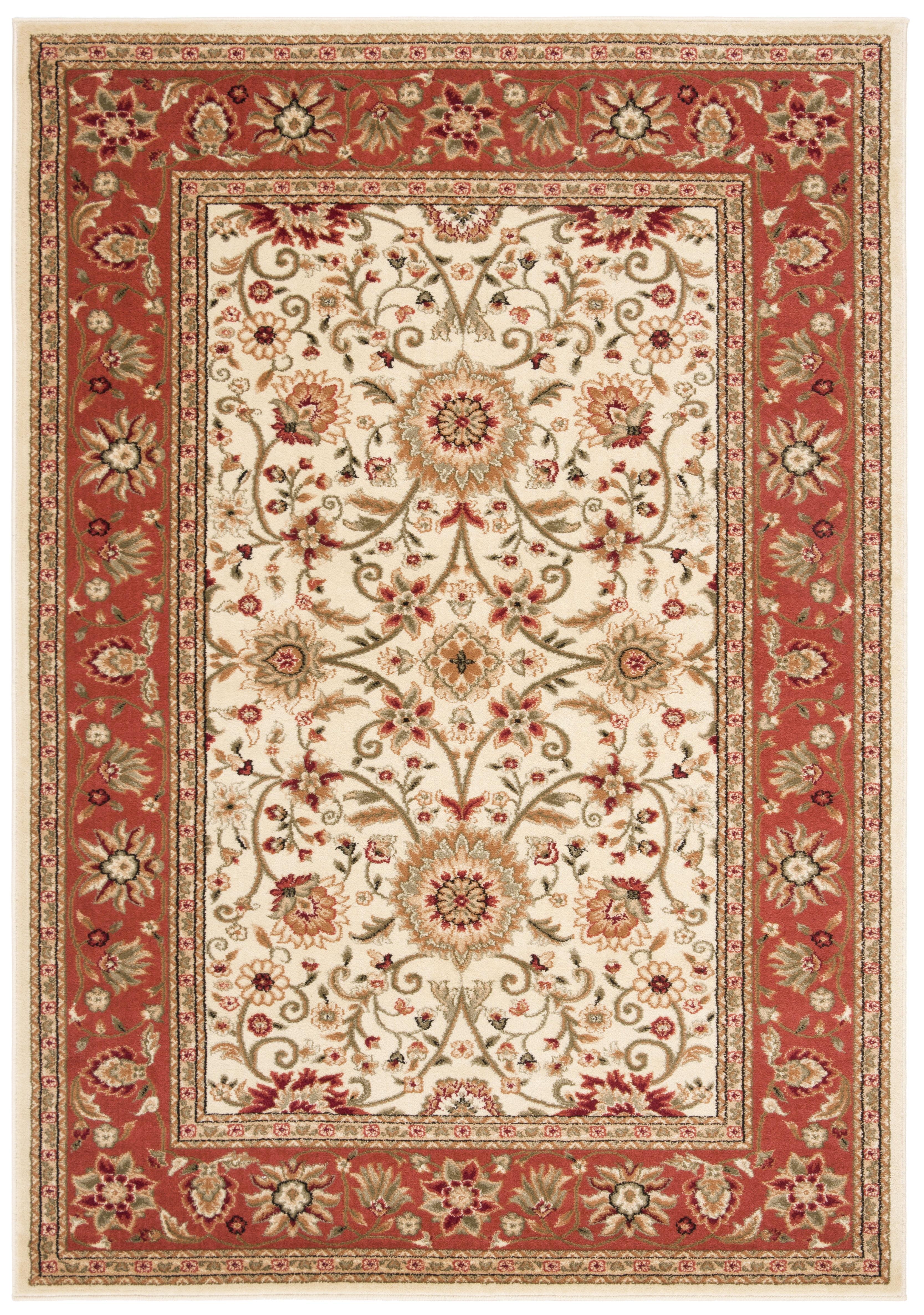 Lyndhurst LNH212 Power Loomed Area Rug - Ivory/Rust - 4'x6' - Safavieh