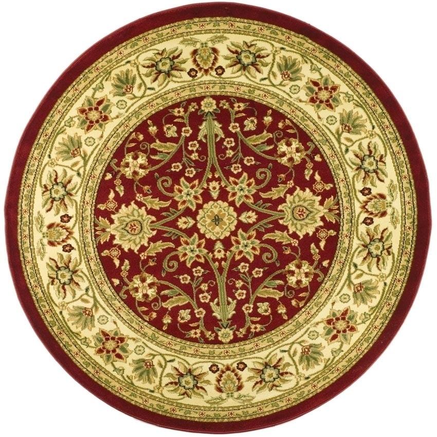 SAFAVIEH Lyndhurst Victoria Traditional Floral Area Rug, Red/Ivory, 8' x 8' Round