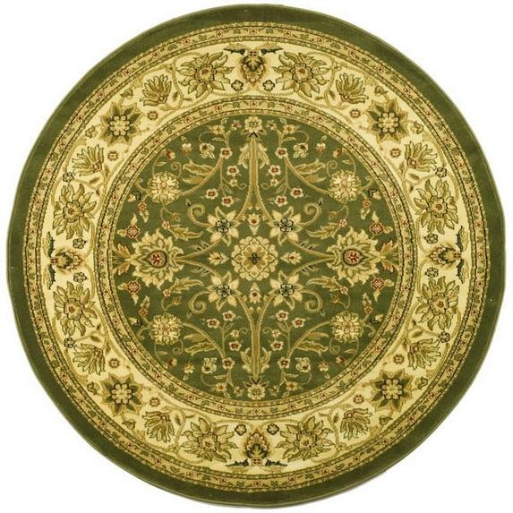 Lyndhurst LNH212 Power Loomed Area Rug - Sage/Ivory - 5'3" round - Safavieh.