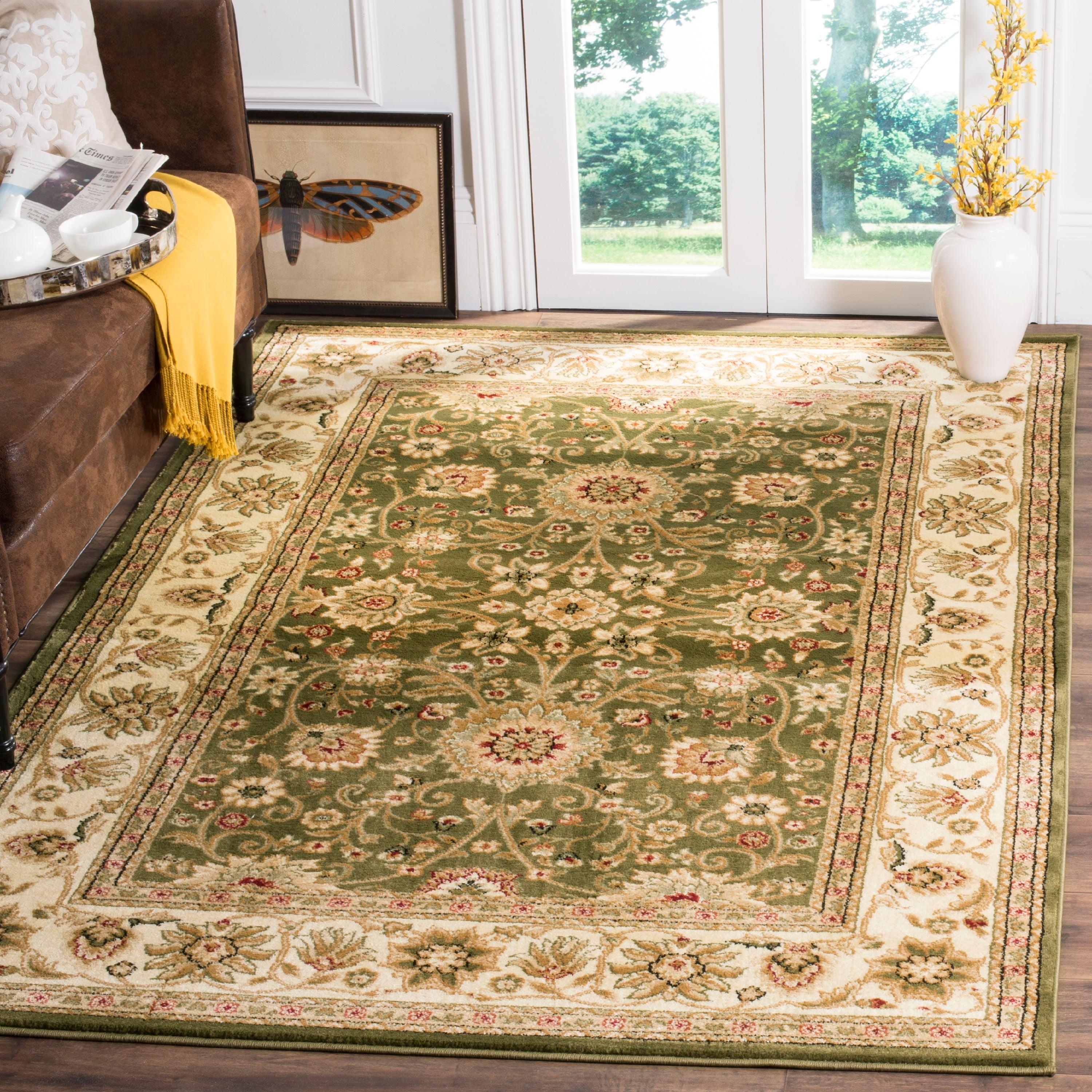 Lyndhurst LNH212 Power Loomed Area Rug - Sage/Ivory - 6'x6' - Safavieh