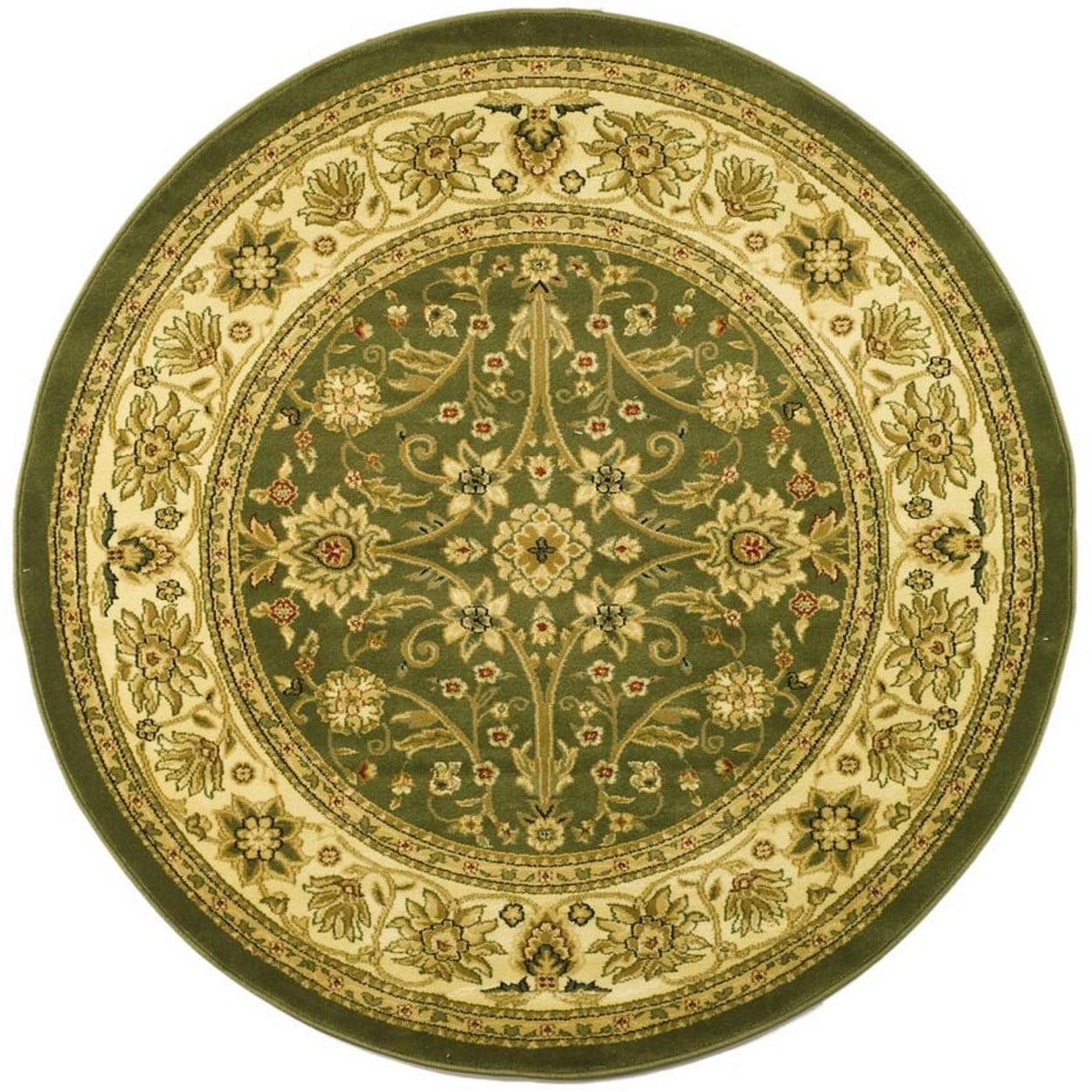 Lyndhurst LNH212 Power Loomed Area Rug - Sage/Ivory - 8' Round - Safavieh