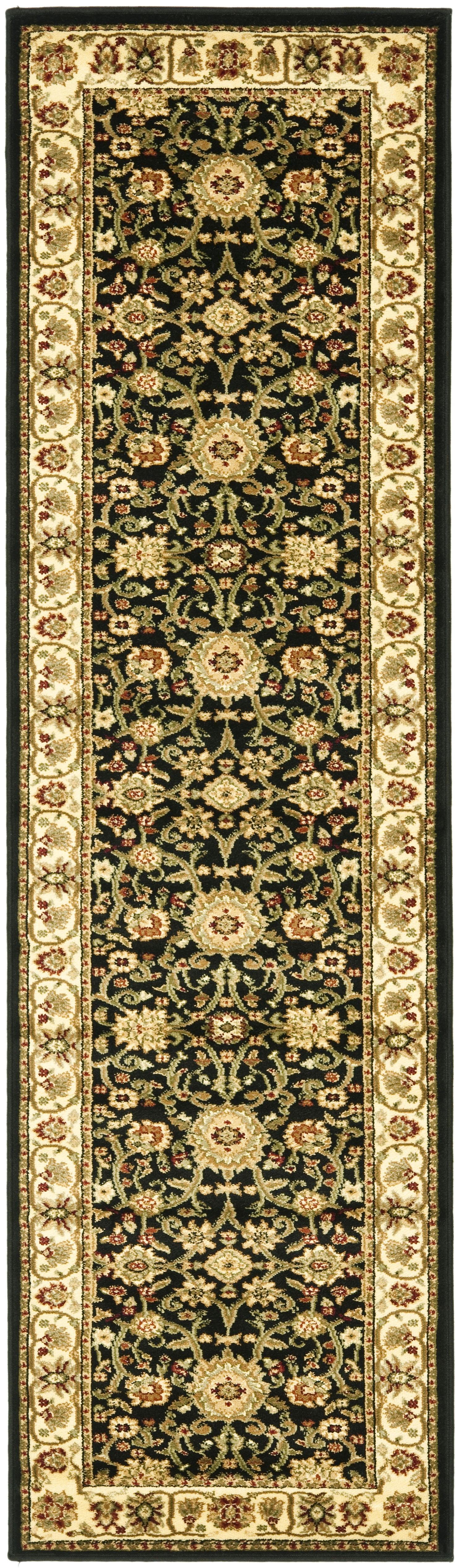 Lyndhurst LNH212 Power Loomed Runner Rug - Black/Ivory - 2'3"x6' - Safavieh