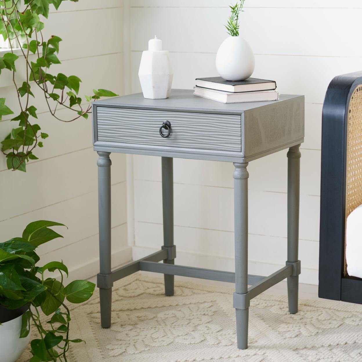 SAFAVIEH Mabel 1-Drawer Accent Table Distressed / Grey