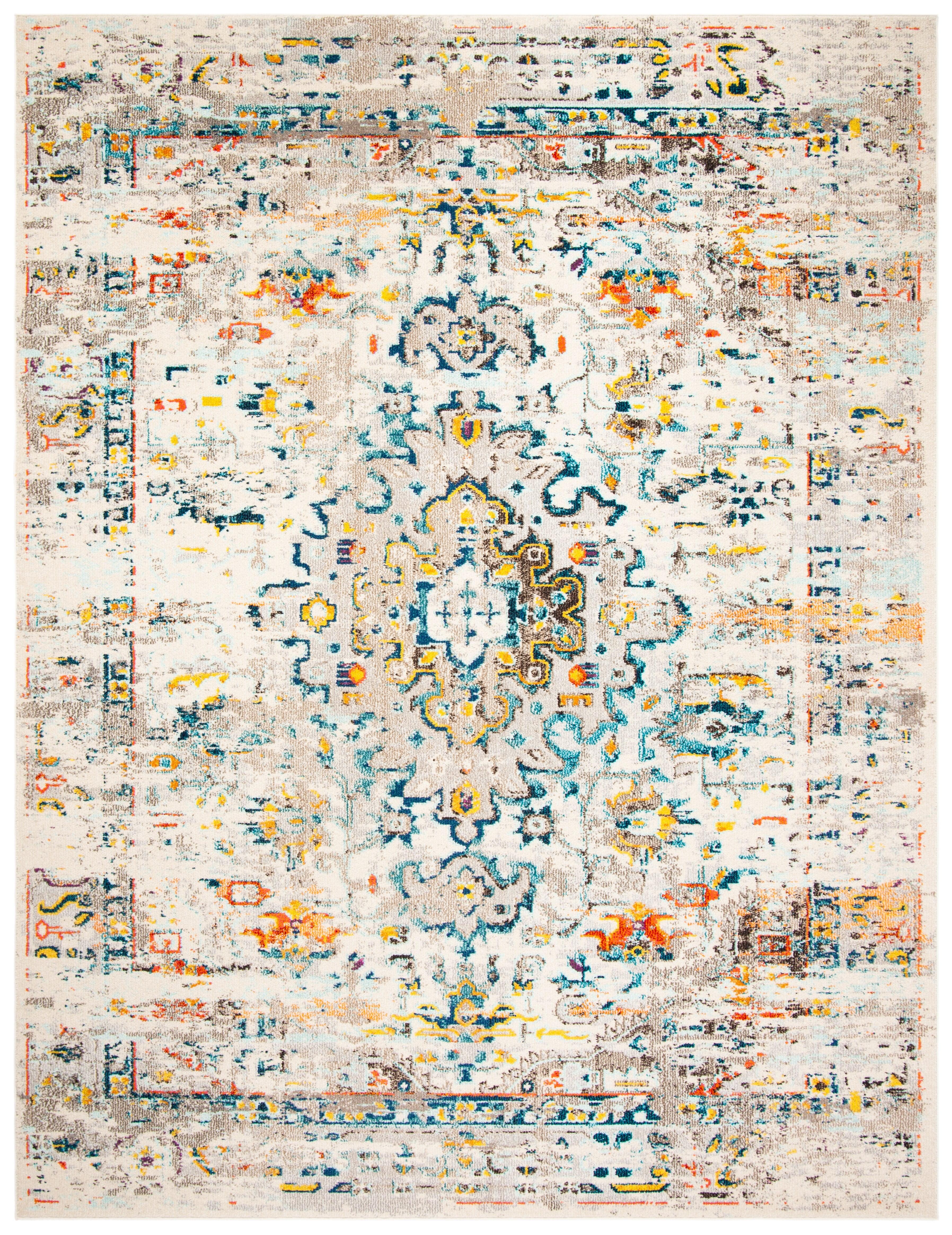 Madison MAD474 Power Loomed Indoor Area Rug - Cream/Blue - 8'x10' - Safavieh