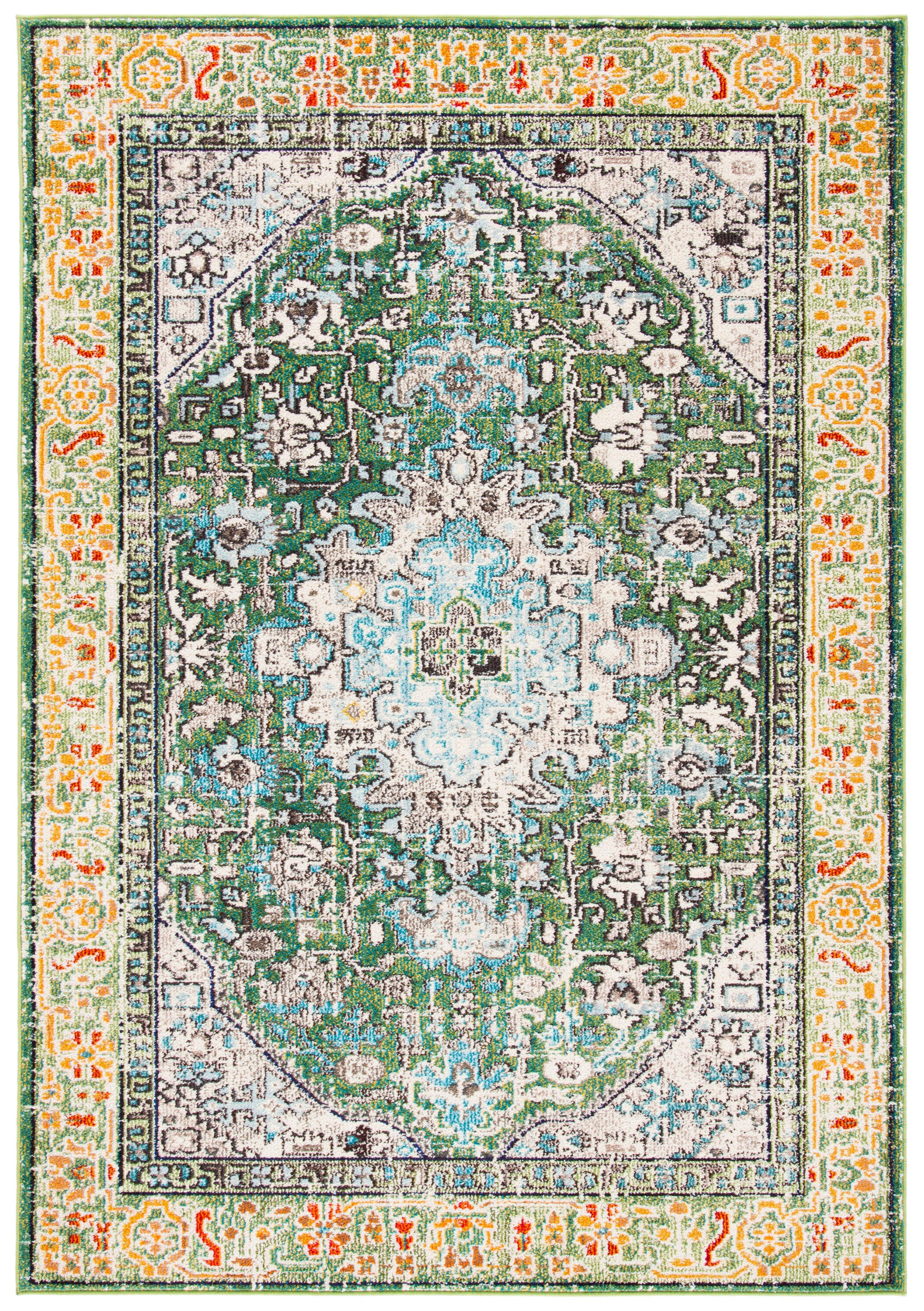 Madison MAD474 Power Loomed Indoor Area Rug - Green/Turquoise - 6'x9' - Safavieh