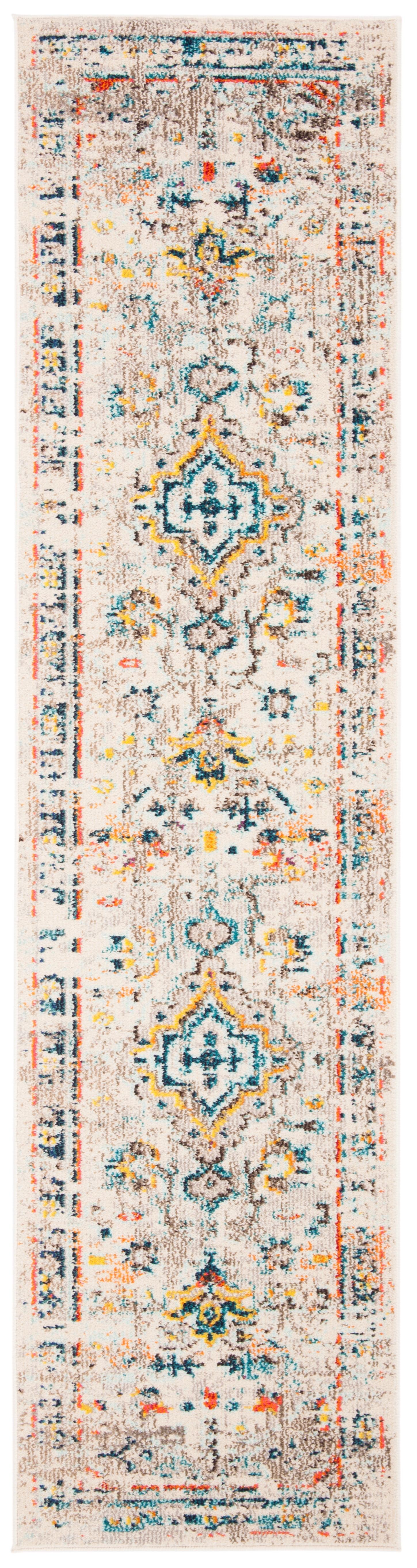 Madison MAD474 Power Loomed Indoor Runner Rug - Cream/Blue - 2'2"x6' - Safavieh