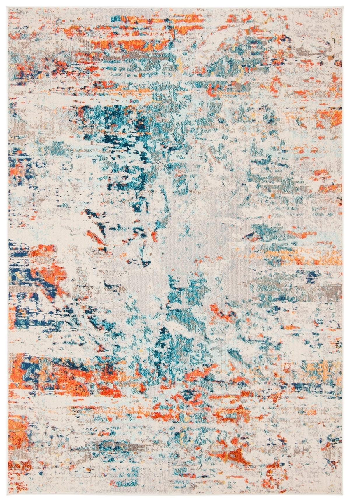 Madison MAD478 Power Loomed Indoor Accent Rug - Cream/Orange - 2'2"x4' - Safavieh