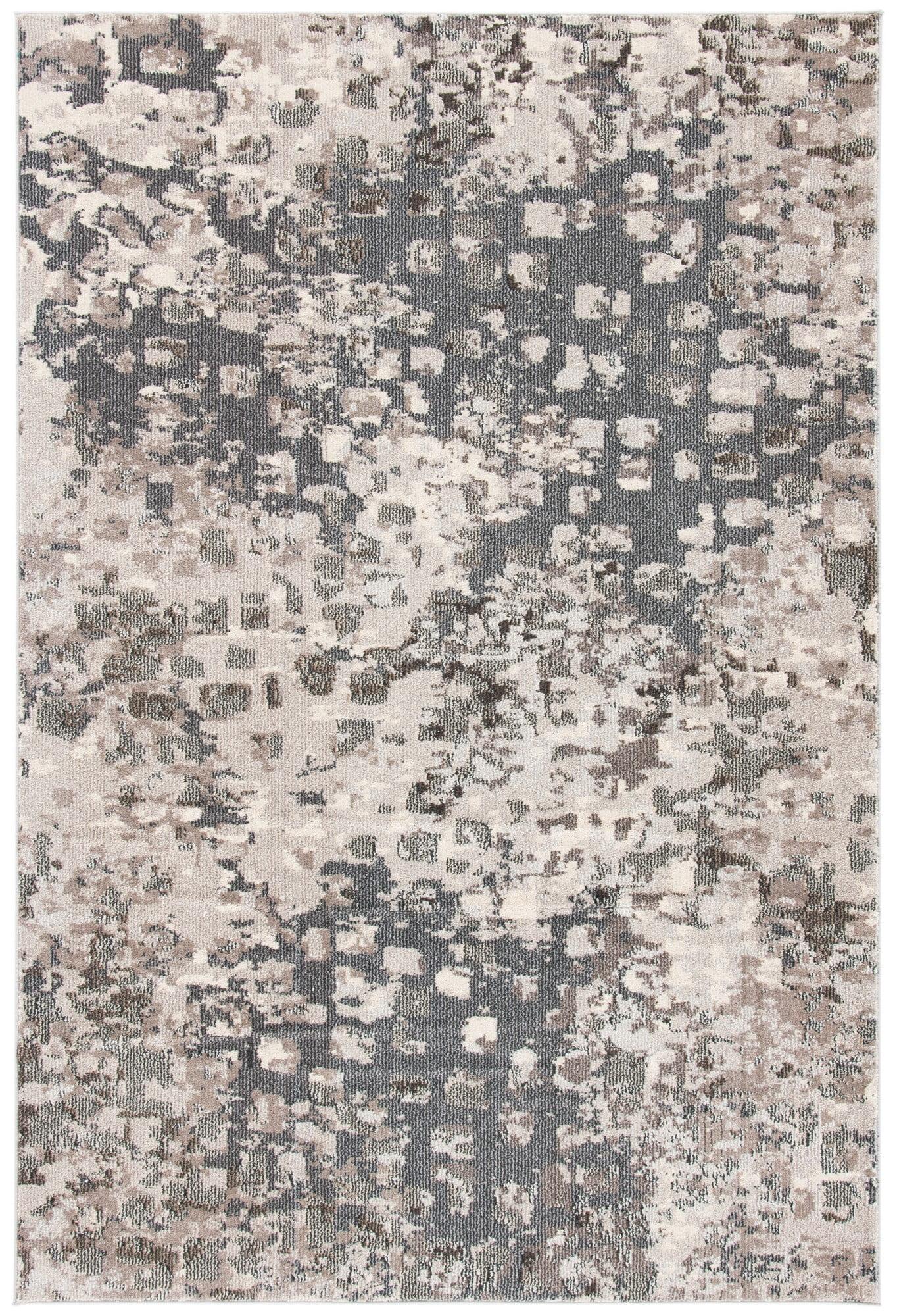 Gray Flat Woven Rectangular Synthetic 4' x 6' Area Rug