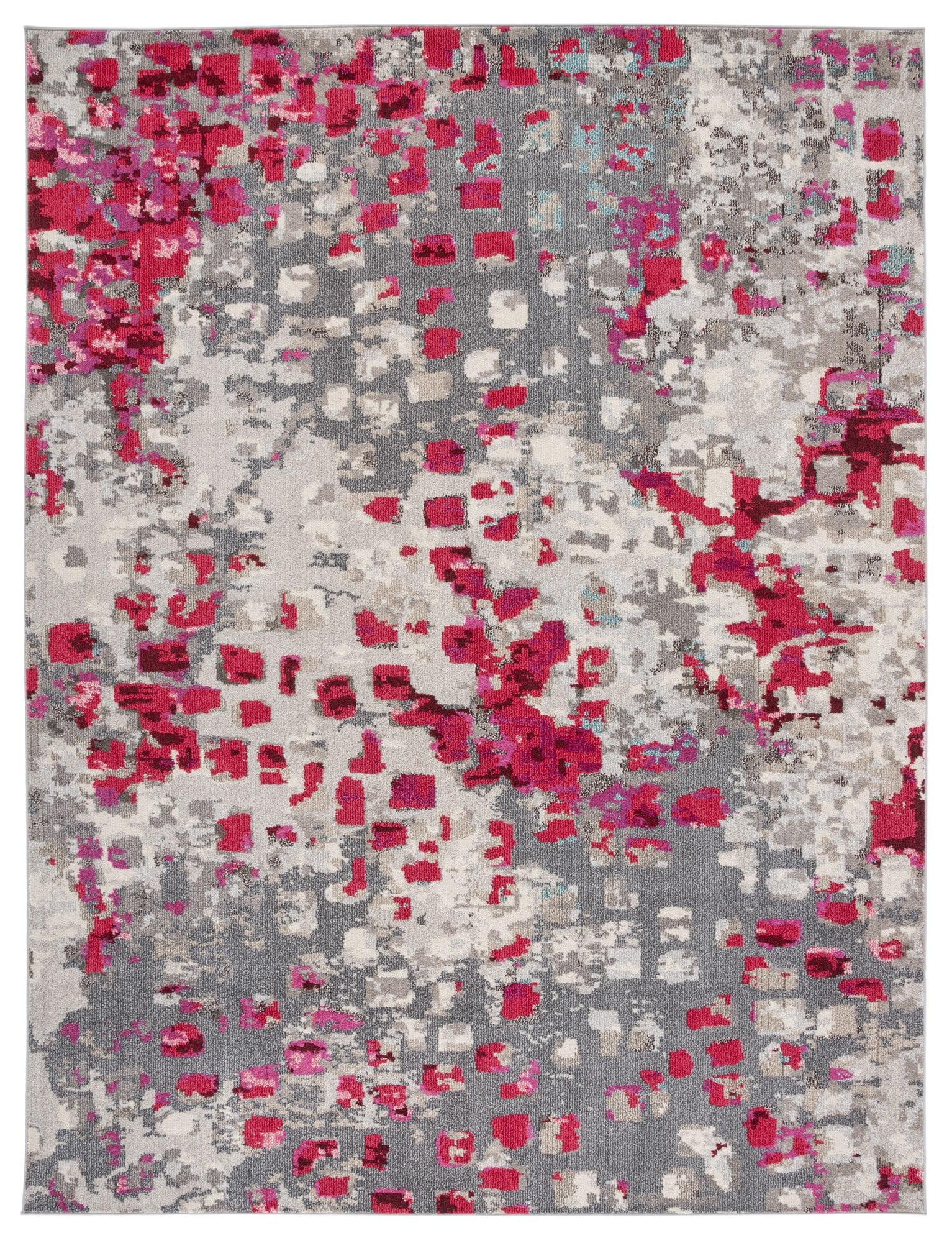 Madison MAD425 Power Loomed Area Rug - Grey/Red - 8'x10' - Safavieh.