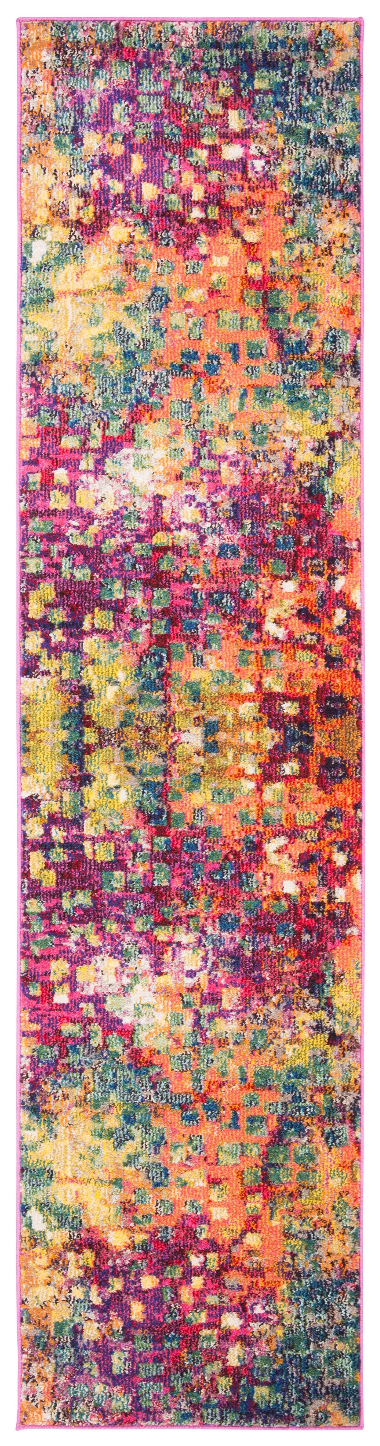 Madison MAD425 Power Loomed Indoor Runner Rug - Fuchsia/Gold - 2'2"x18' - Safavieh
