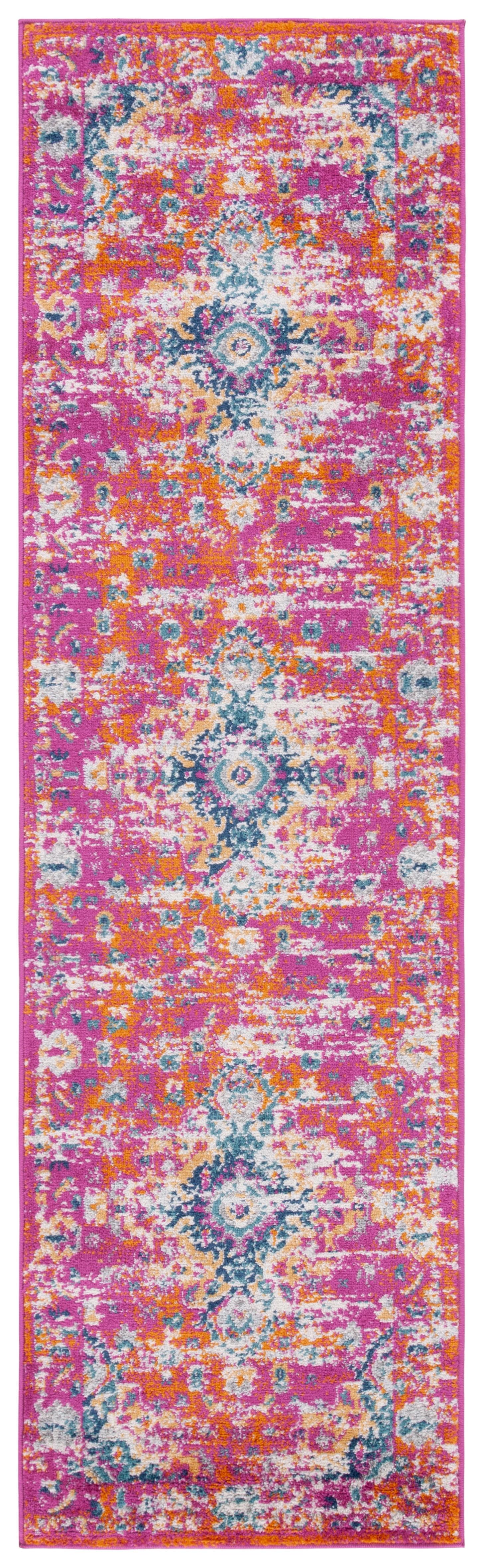 SAFAVIEH Madison Caden Oriental Runner Rug, Fuchsia/Gold, 2'3" x 10'