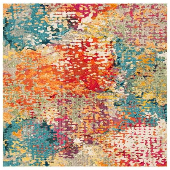 Madison MAD429 Power Loomed Area Rug - Ivory/Multi - 6'7"x6'7" - Safavieh.