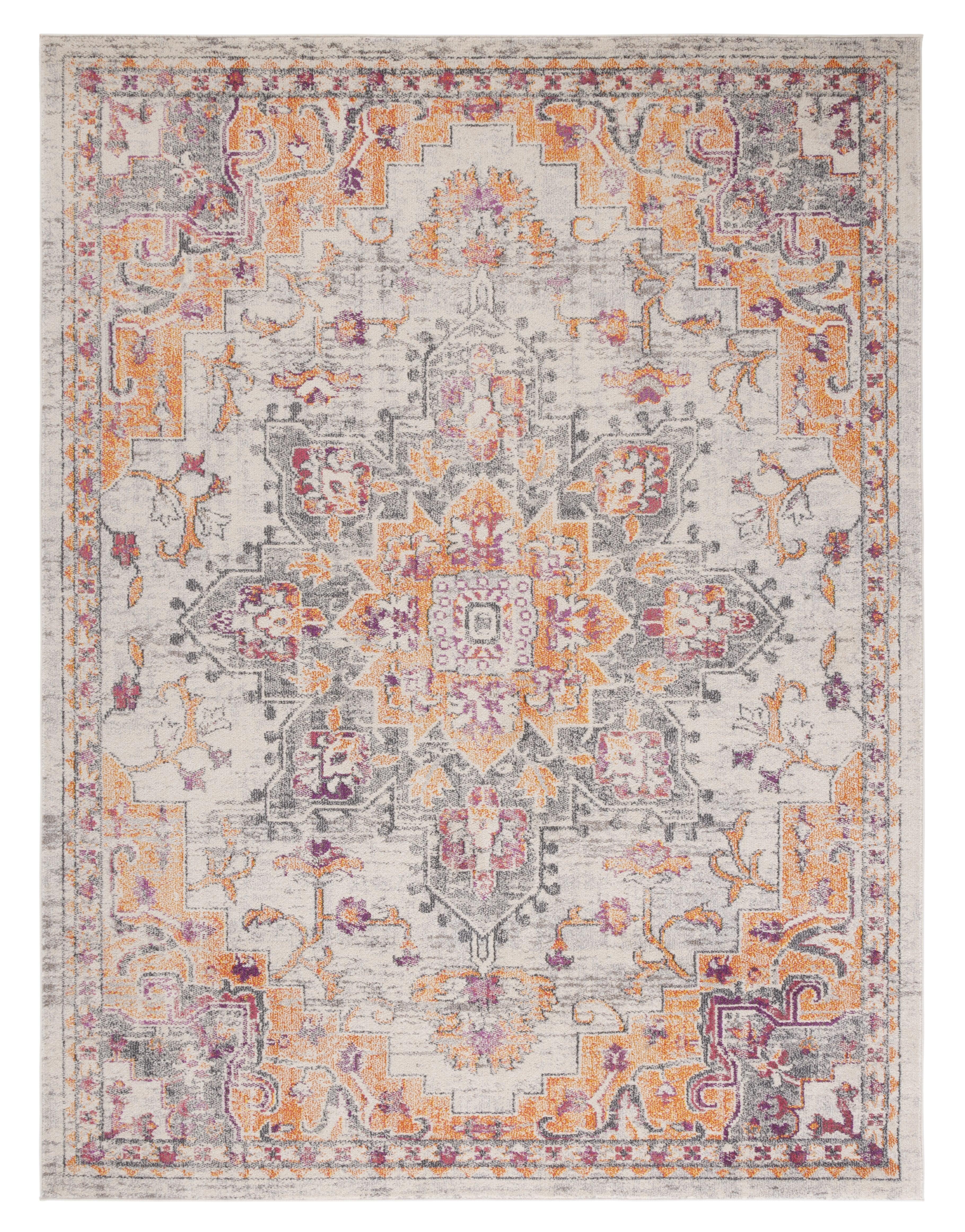 Madison MAD473 Power Loomed Indoor Area Rug - Beige/Orange - 8'x10' - Safavieh