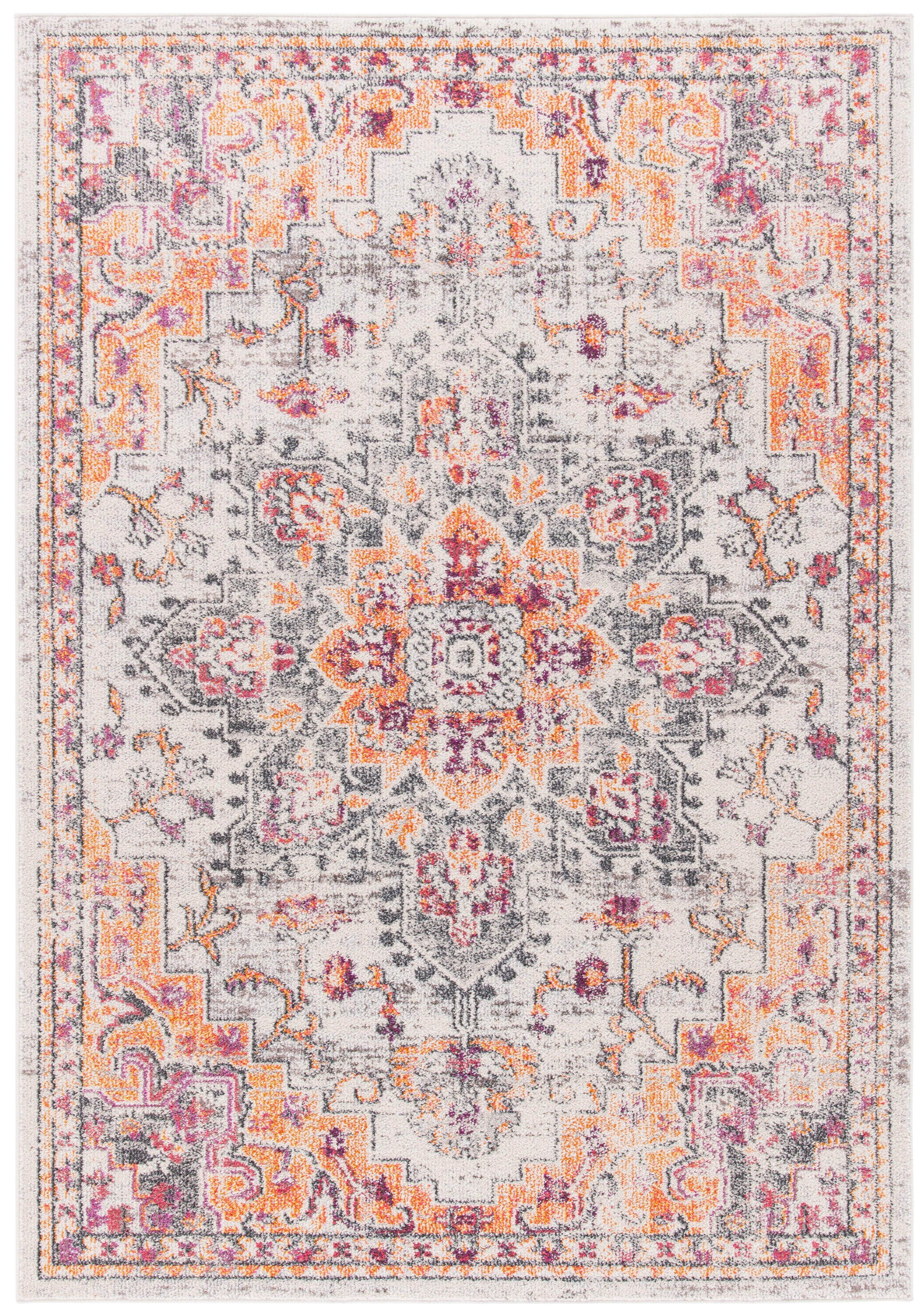 Madison MAD473 Power Loomed Indoor Area Rug - Beige/Orange - 5'3"x7'6" - Safavieh