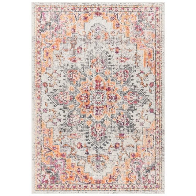 Madison MAD473 Power Loomed Indoor Area Rug - Beige/Orange - 5'3"x7'6" - Safavieh