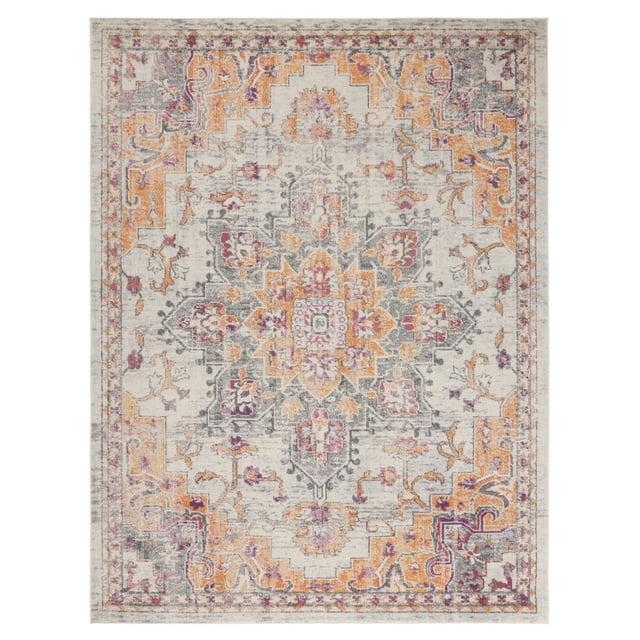 SAFAVIEH Madison Dalia Vintage Traditional Area Rug, Beige/Orange, 9' x 12'