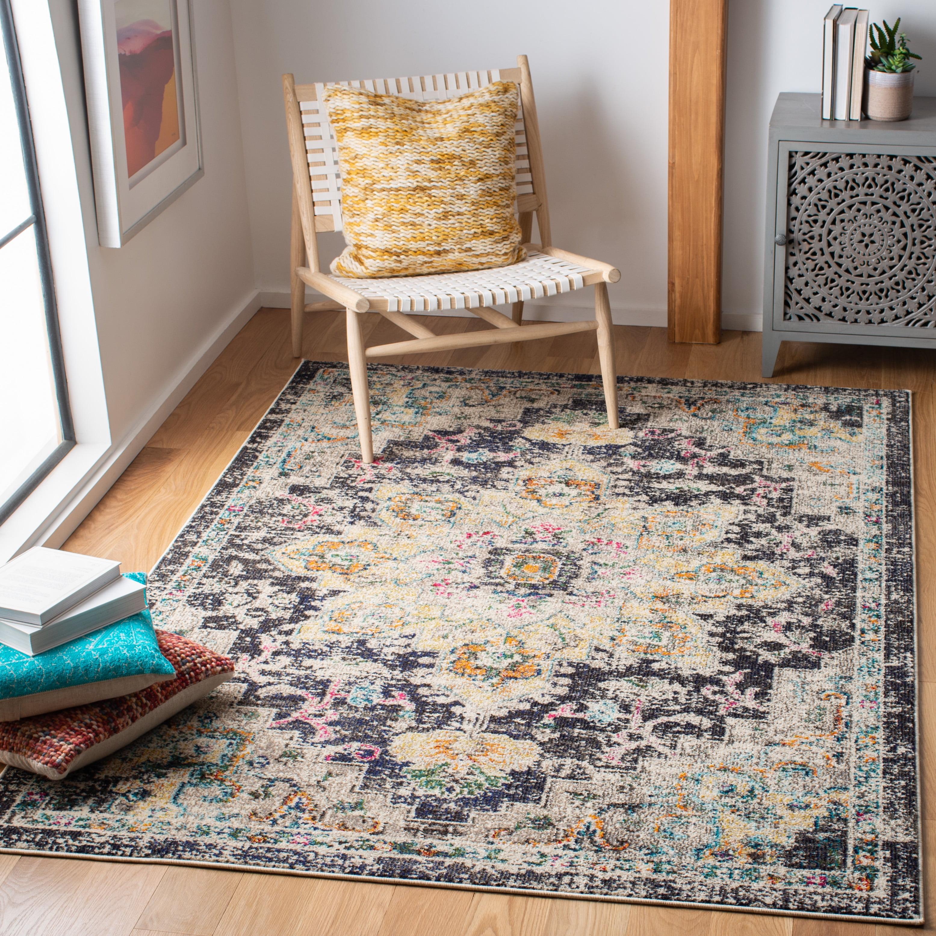 Madison MAD473 Power Loomed Indoor Area Rug - Black/Gold - 4'x6' - Safavieh