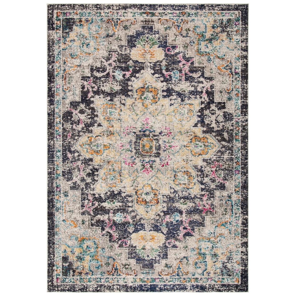 Madison MAD473 Power Loomed Indoor Area Rug - Black/Gold - 5'3"x7'6" - Safavieh