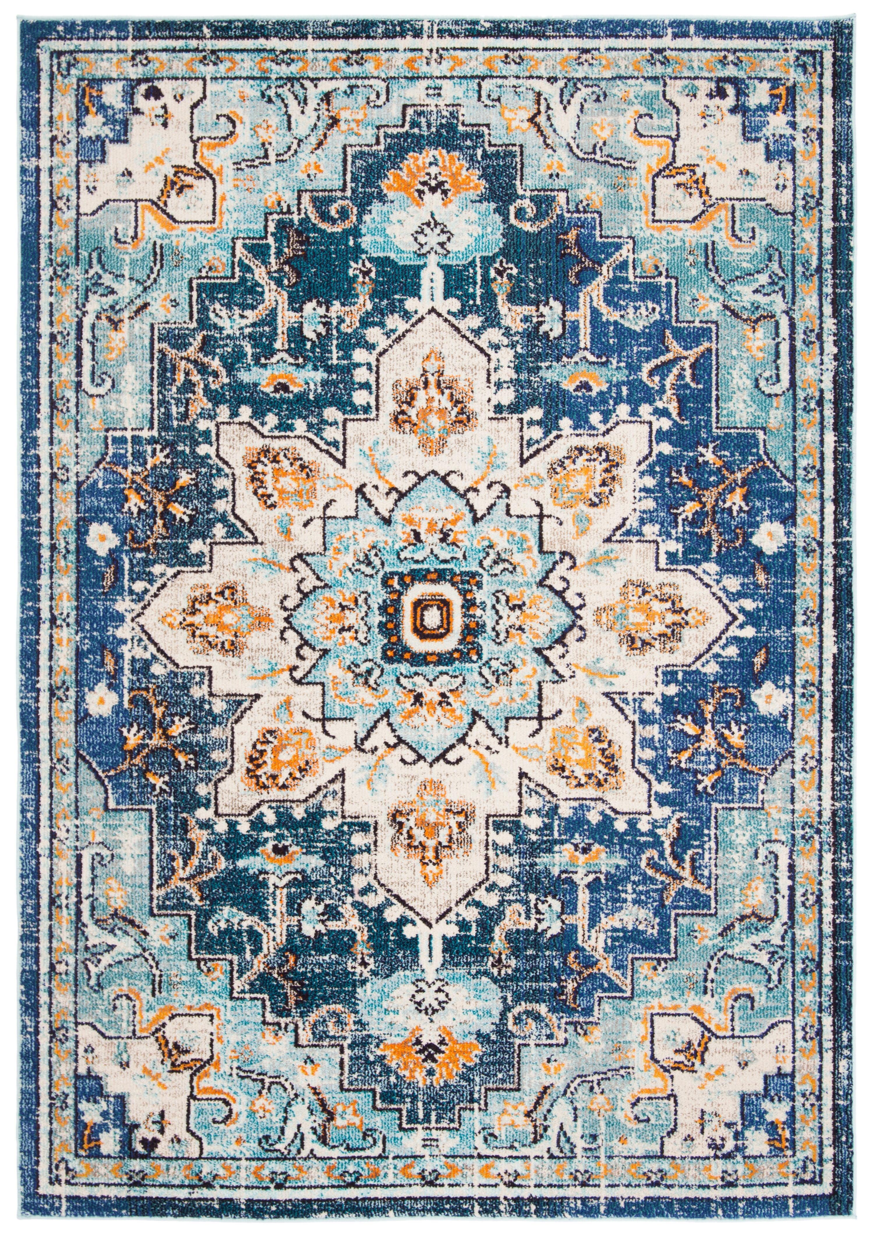 Madison MAD473 Power Loomed Indoor Area Rug - Blue/Light Blue - 4'x6' - Safavieh