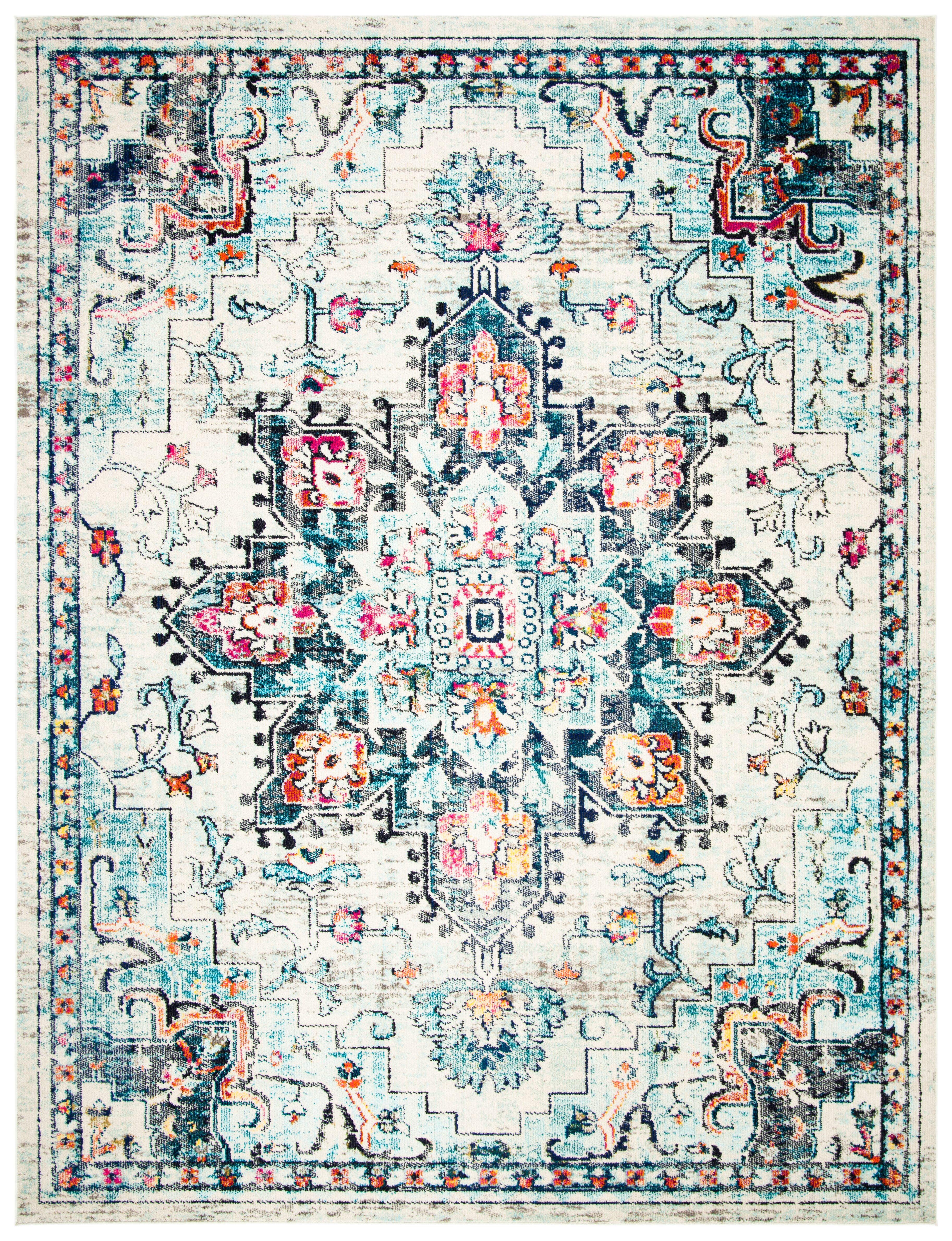 SAFAVIEH Madison Dalia Oriental Area Rug, Cream/Blue, 10' x 14'