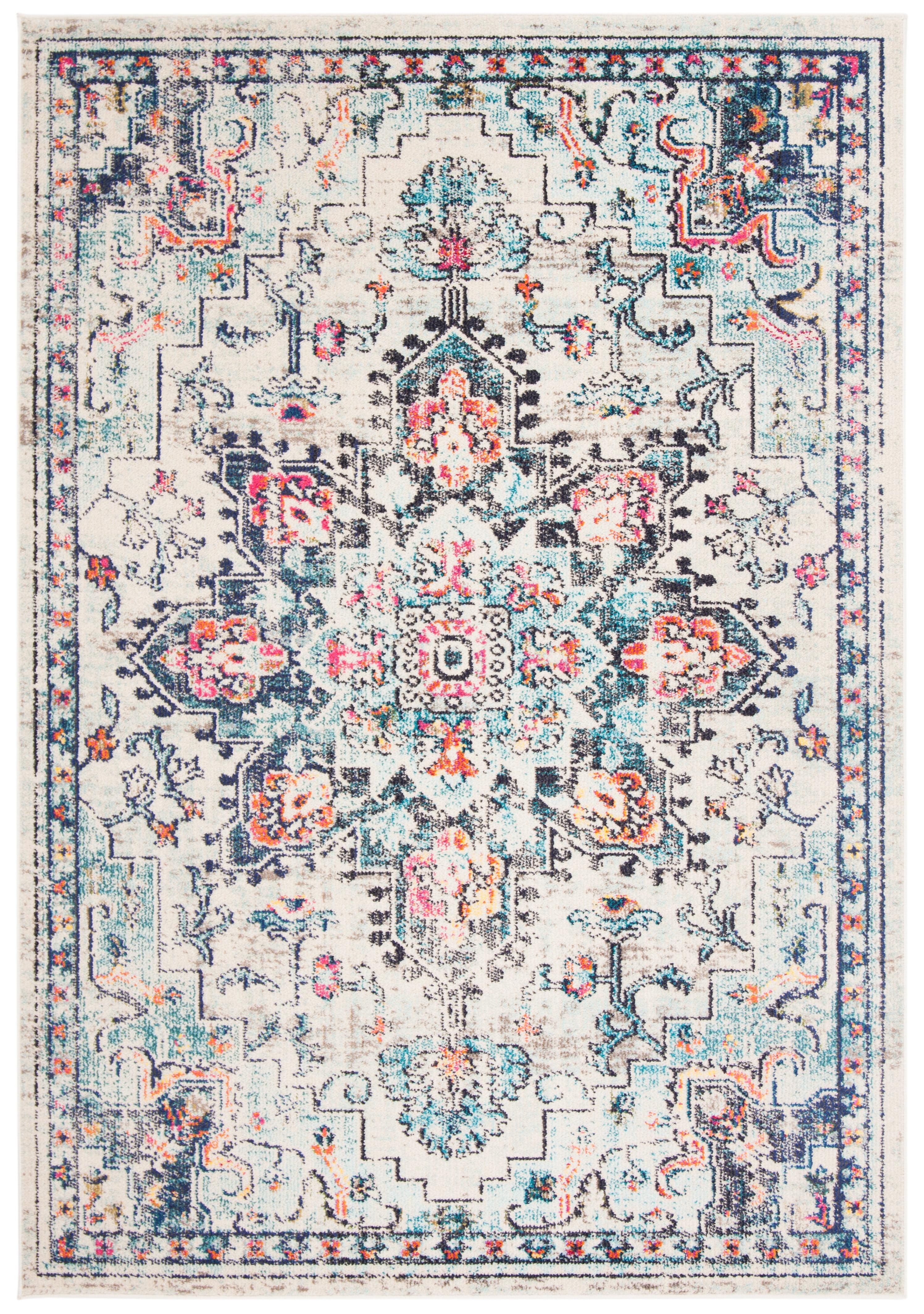 Madison MAD473 Power Loomed Indoor Area Rug - Cream/Blue - 5'3"x7'6" - Safavieh