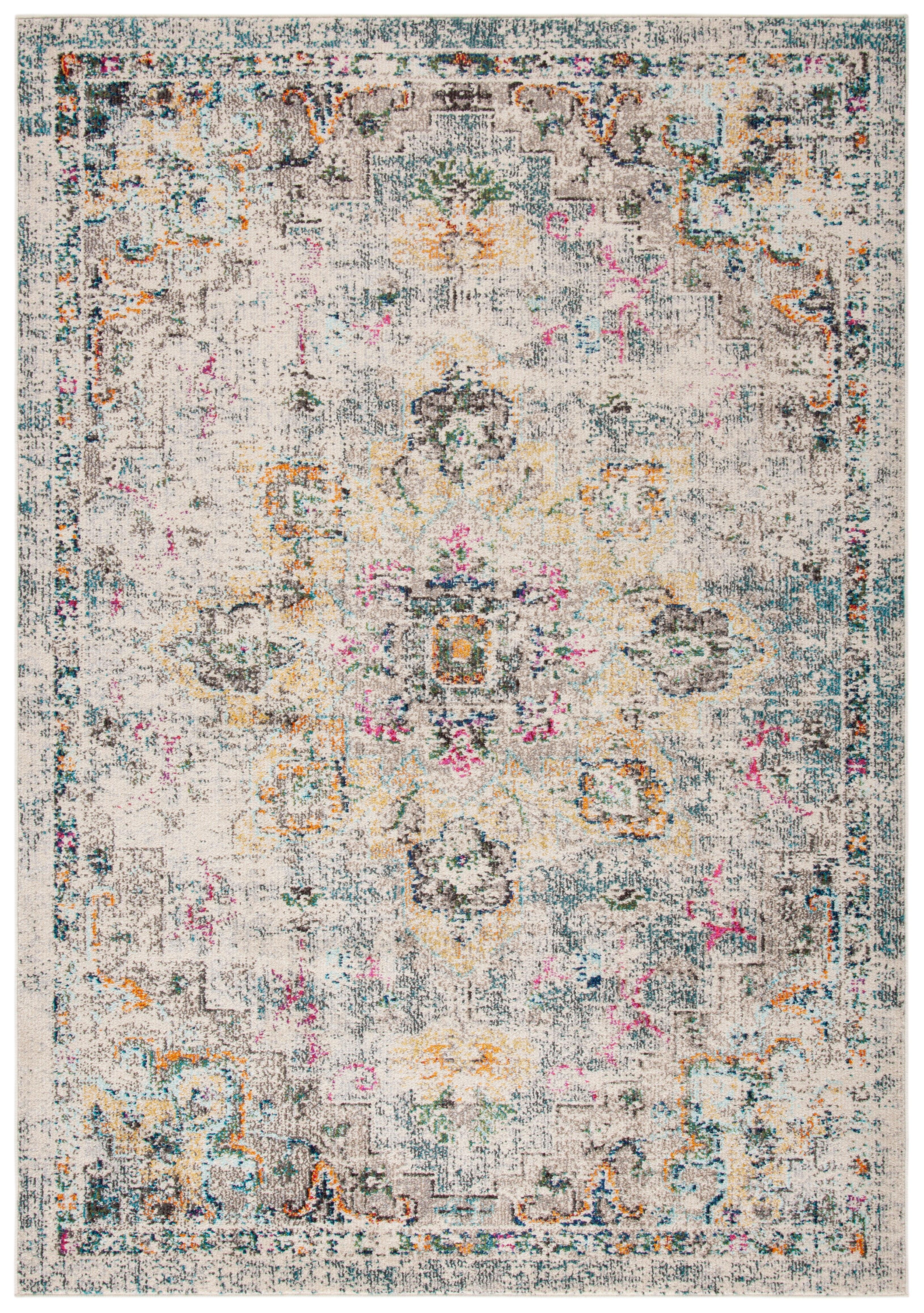 Madison MAD473 Power Loomed Indoor Area Rug - Grey/Gold - 4'x6' - Safavieh