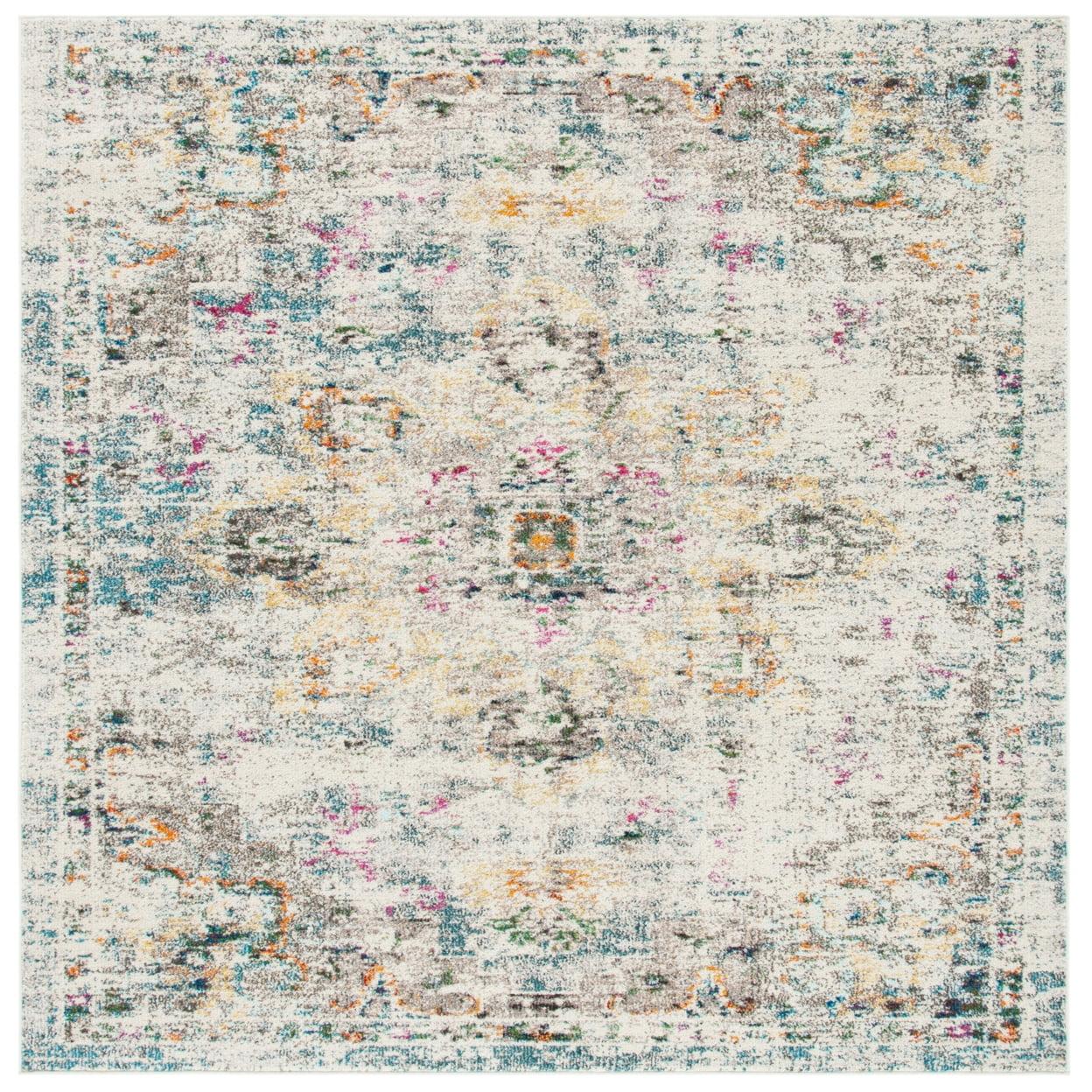 Madison MAD473 Power Loomed Indoor Area Rug - Grey/Gold - 9'x9' - Safavieh