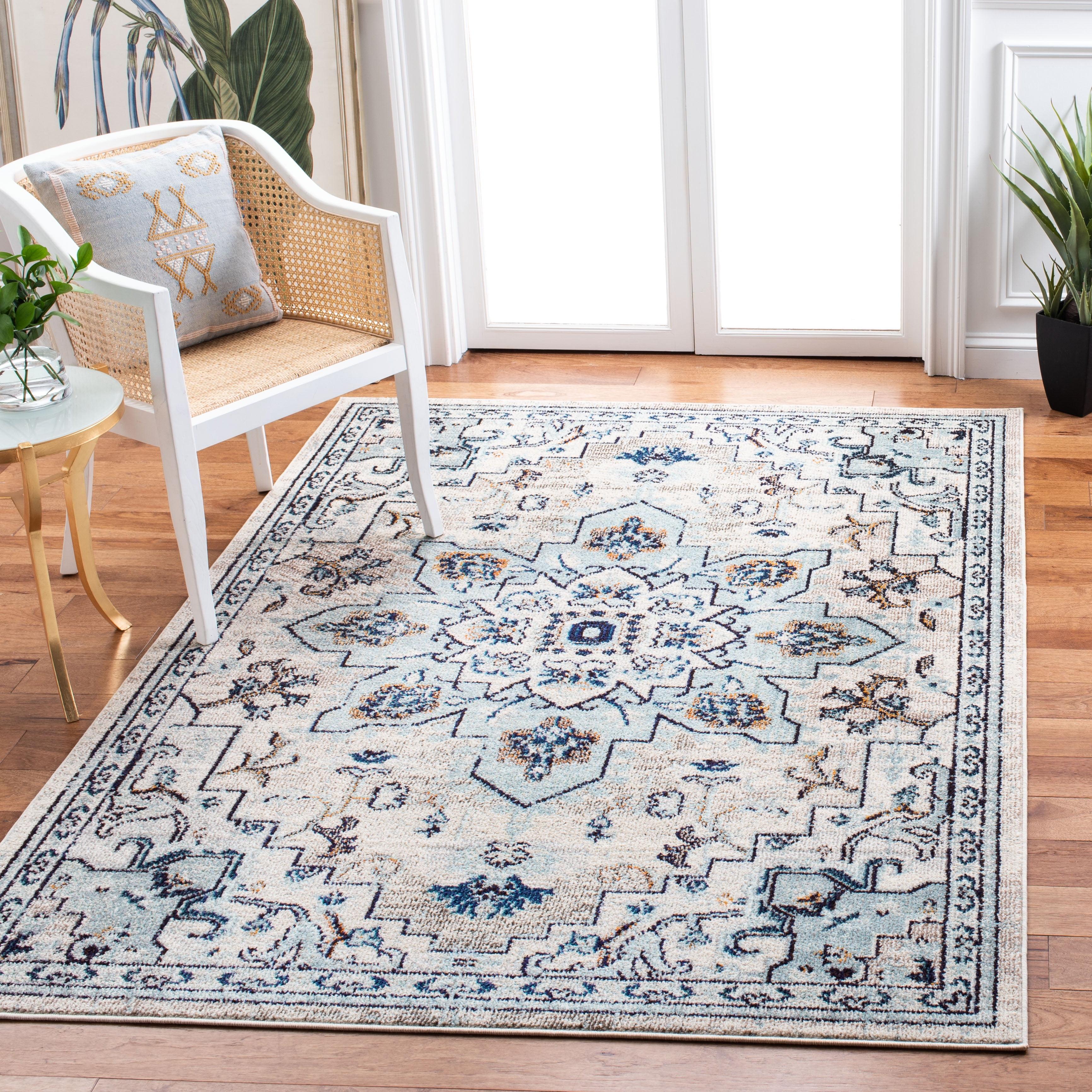 Madison MAD473 Power Loomed Indoor Area Rug - Ivory/Light Blue - 8'x10' - Safavieh