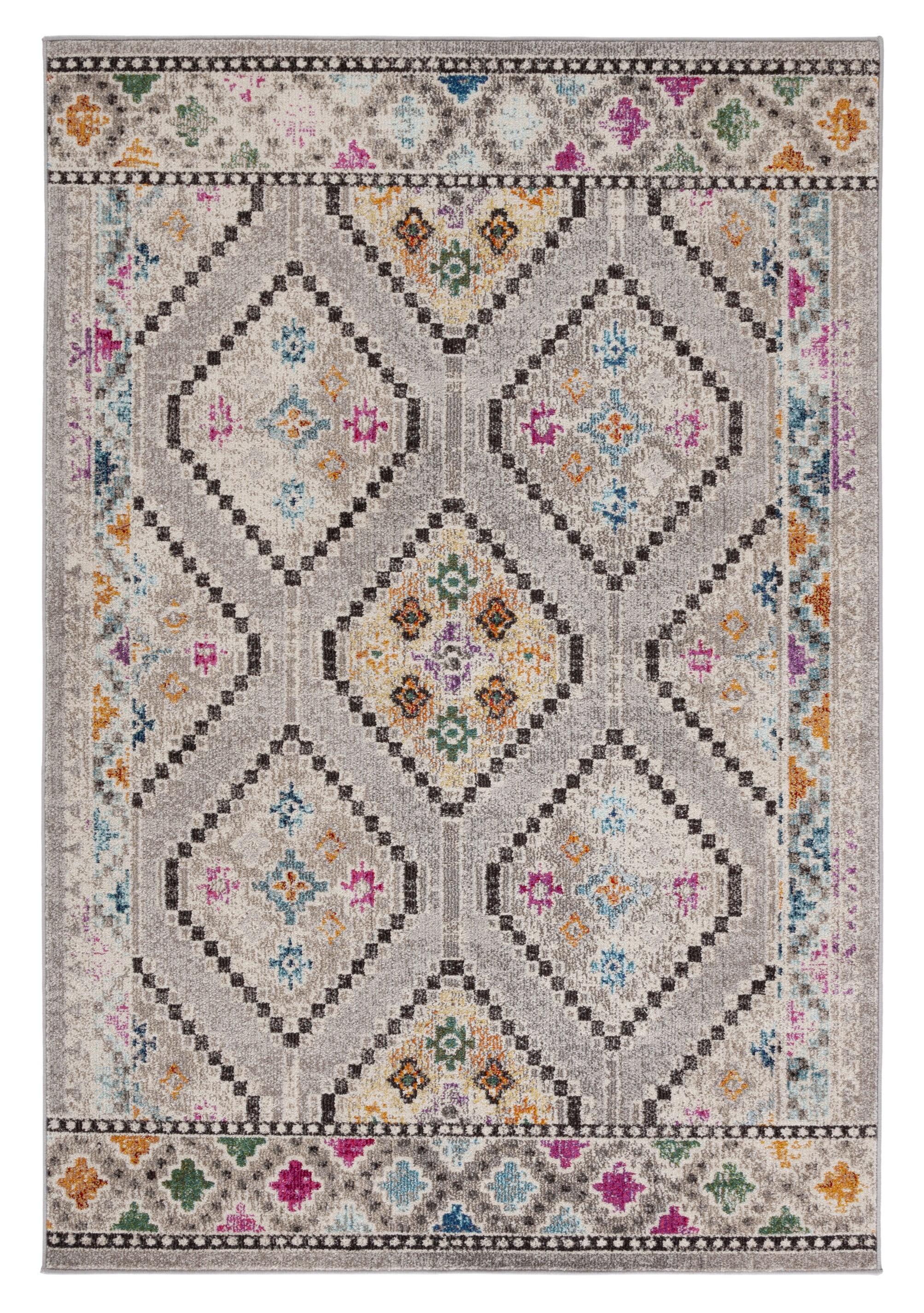 SAFAVIEH Madison Dayna Trellis Bordered Area Rug, Grey/Beige, 9' x 12'